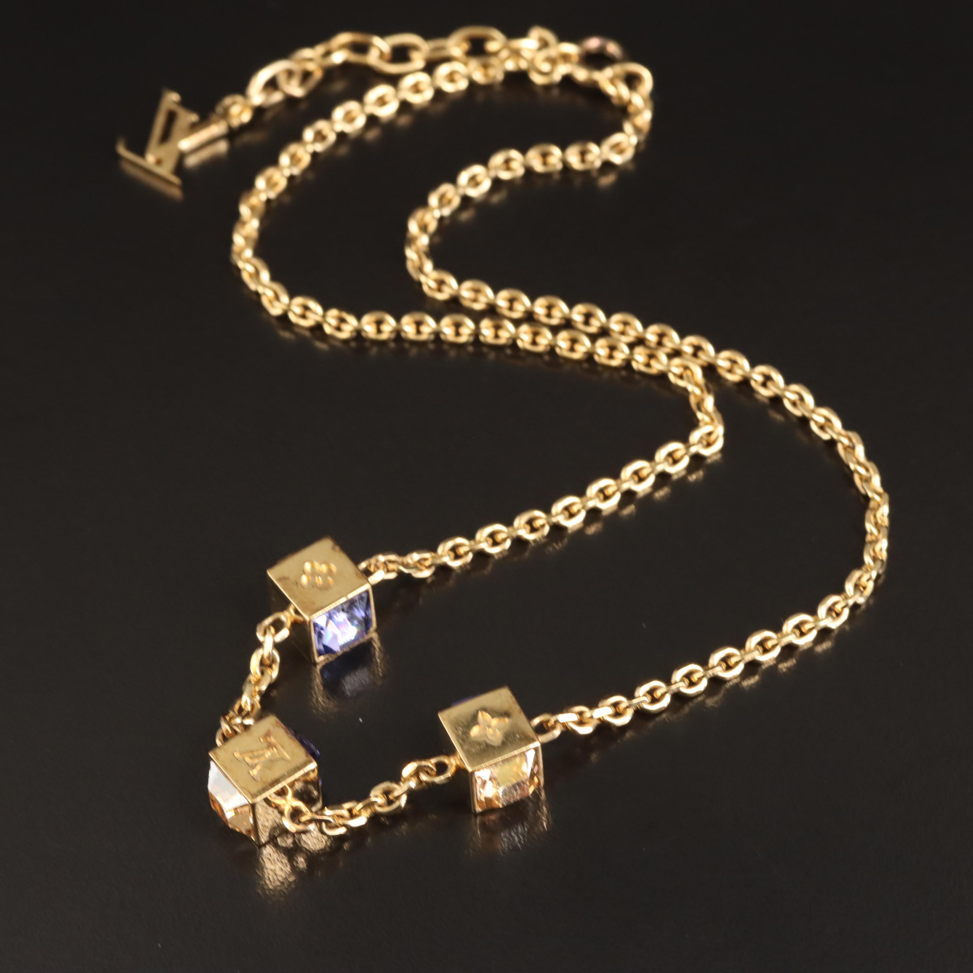 Louis Vuitton "Gamble" Crystal Station Necklace