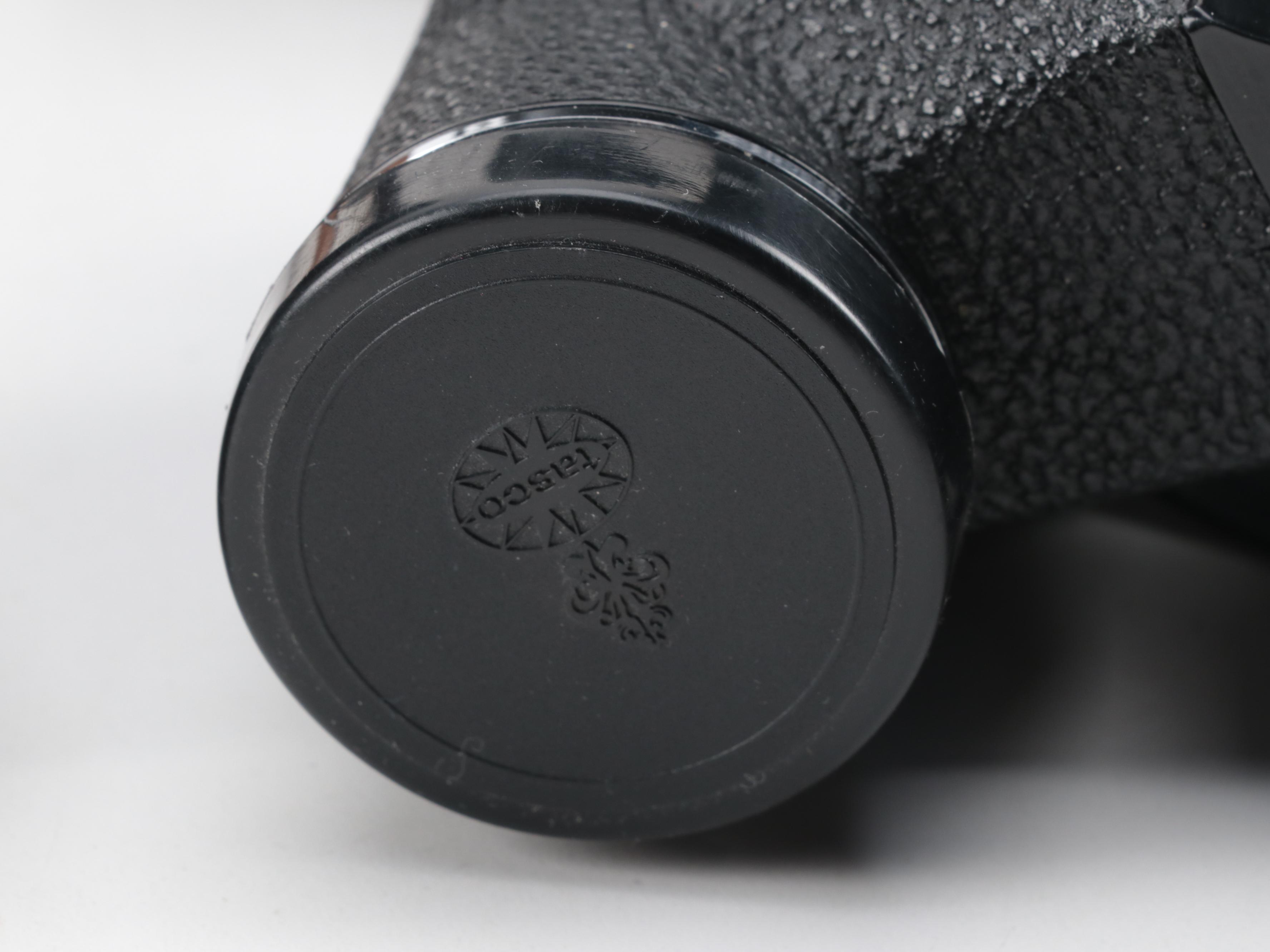 Three Tasco Binoculars With Coated Optics and Cases, Contemporary