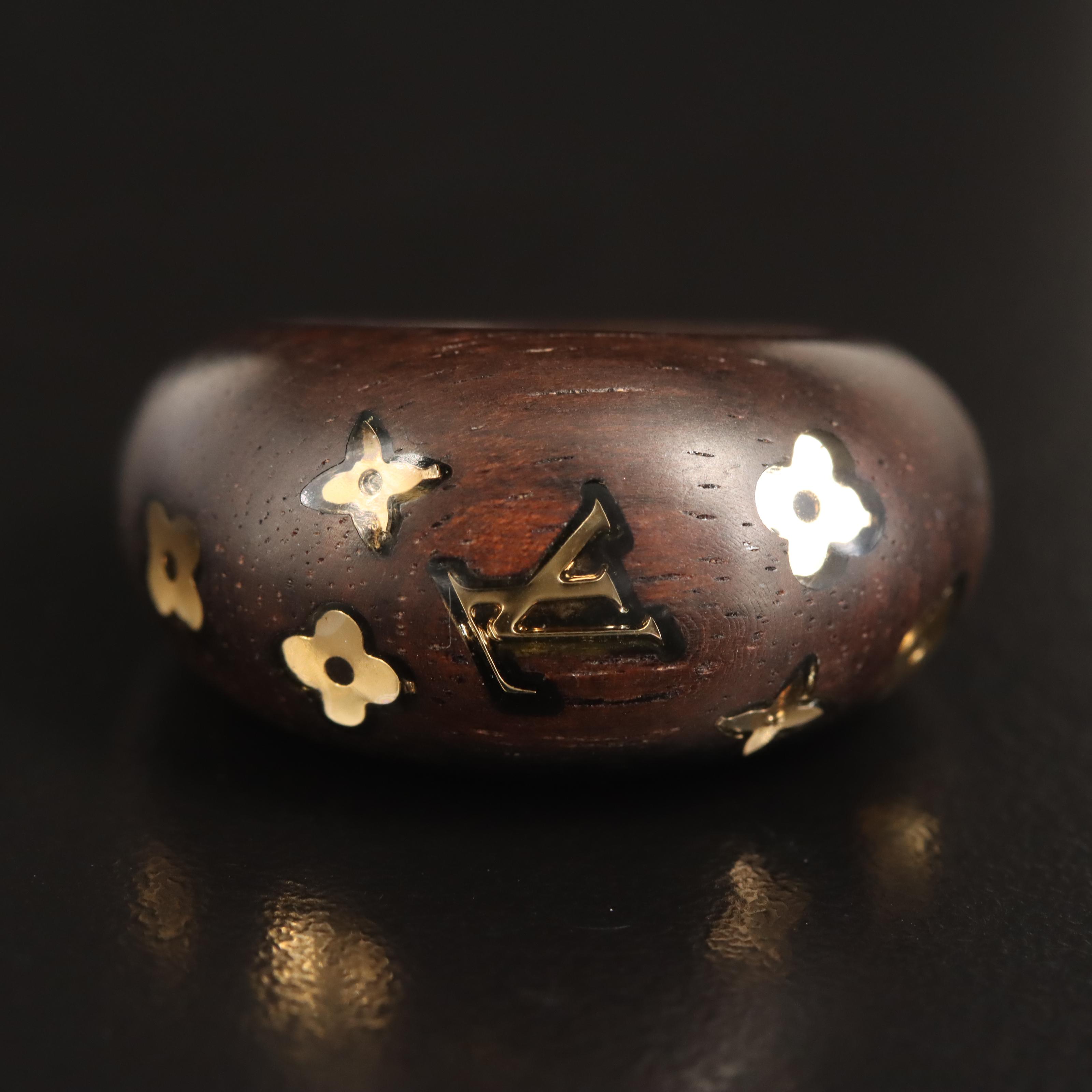 Louis Vuitton "Berq Sylvania" Wood Dome Ring