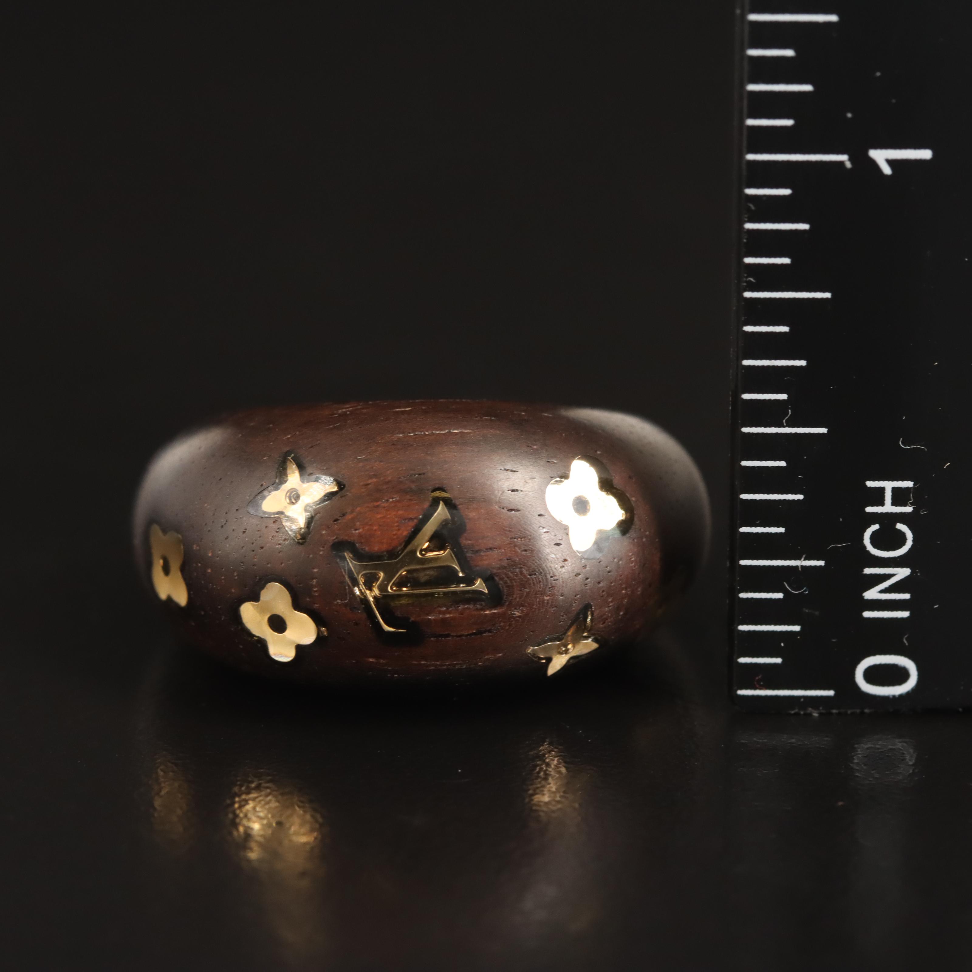Louis Vuitton "Berq Sylvania" Wood Dome Ring