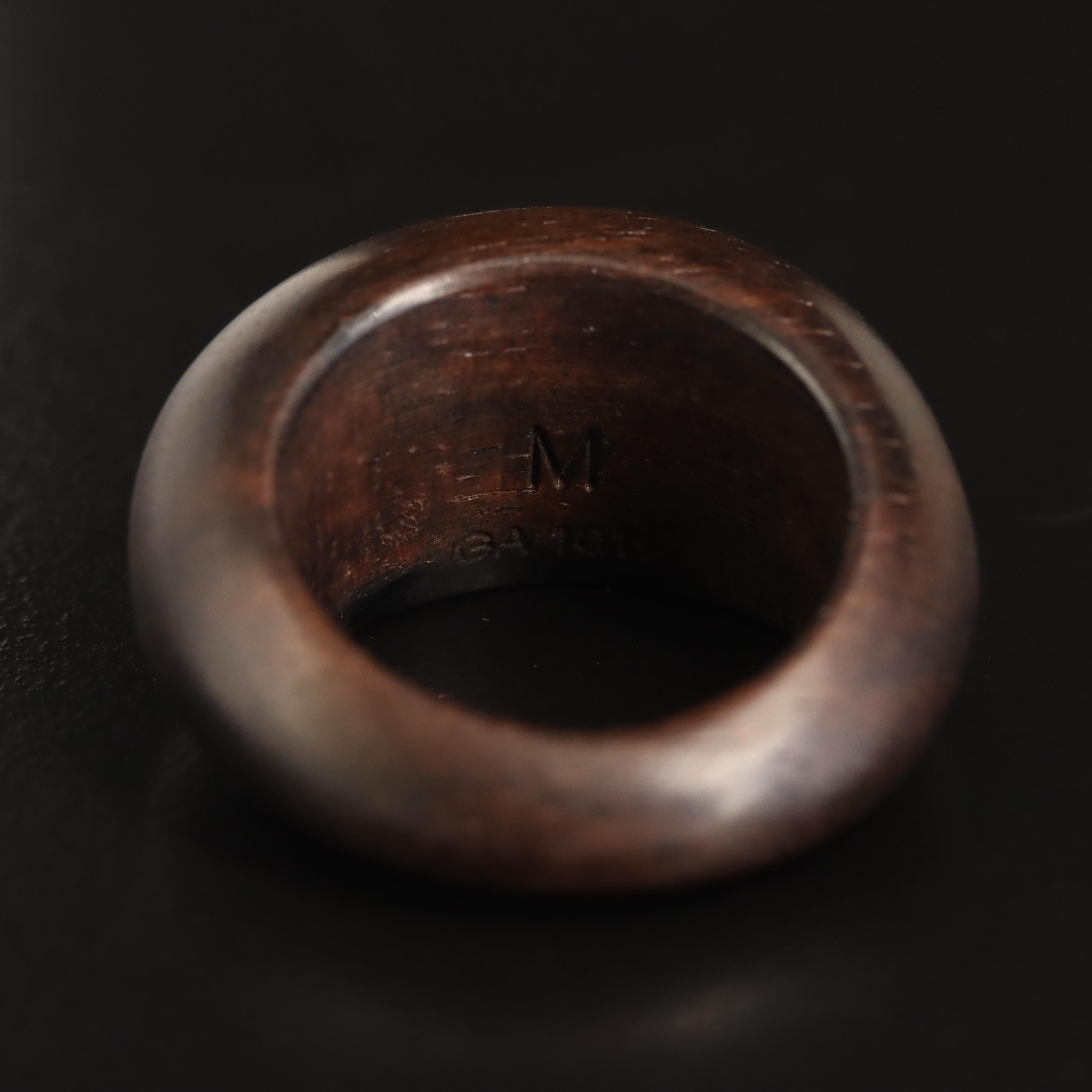 Louis Vuitton "Berq Sylvania" Wood Dome Ring