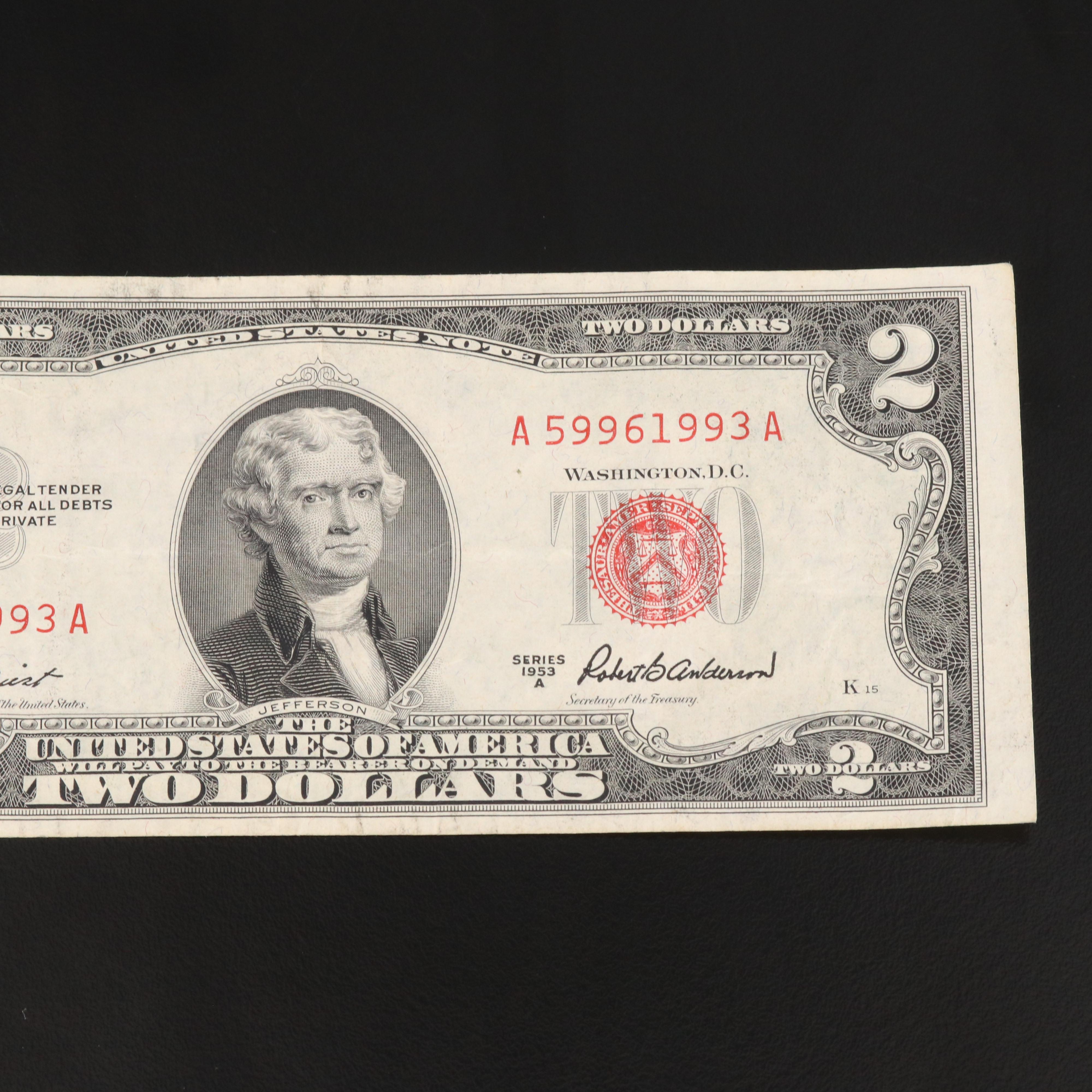 Nineteen Vintage U.S. Currency Banknotes