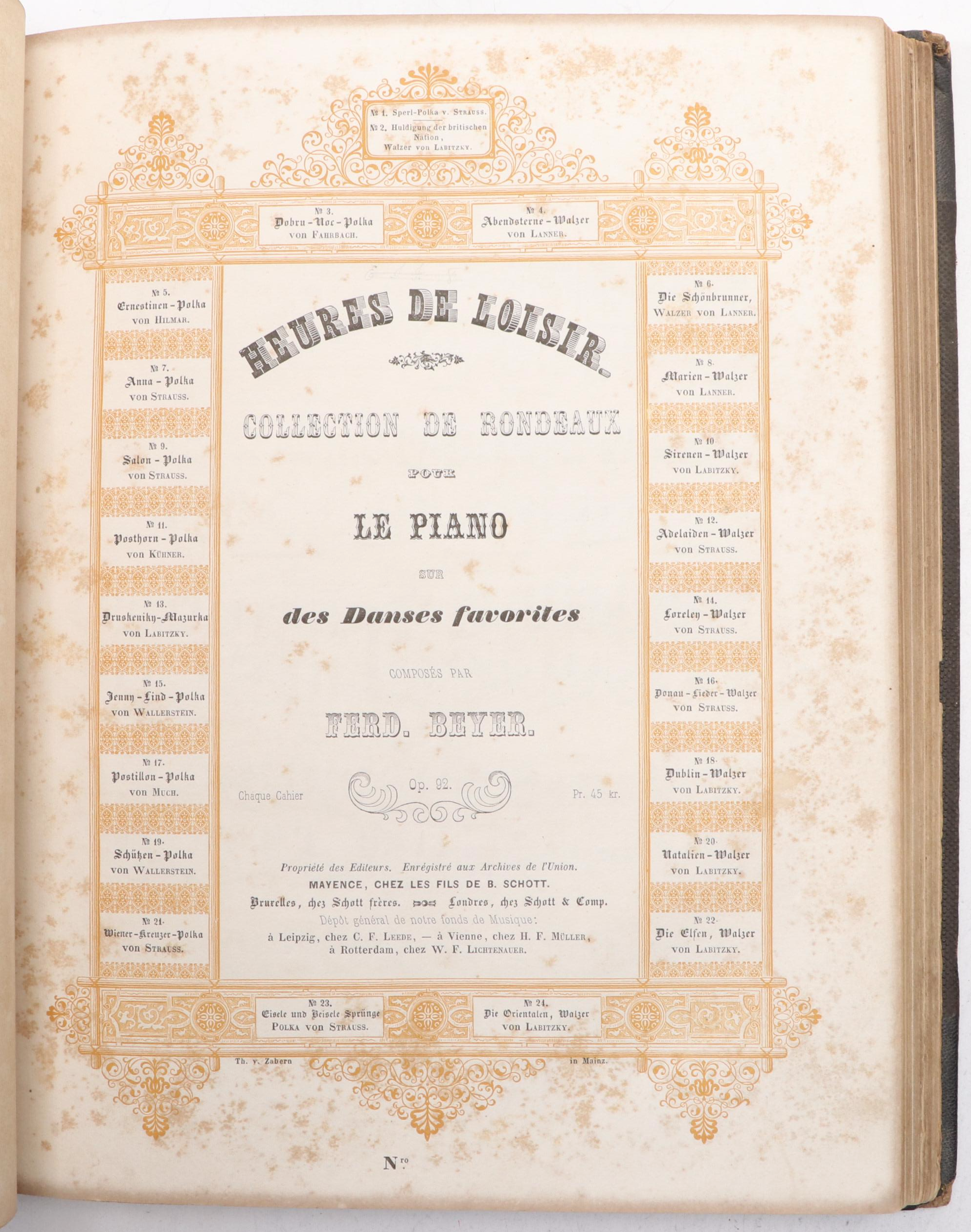 Bound French Music Composition Books, Mid-19th Century