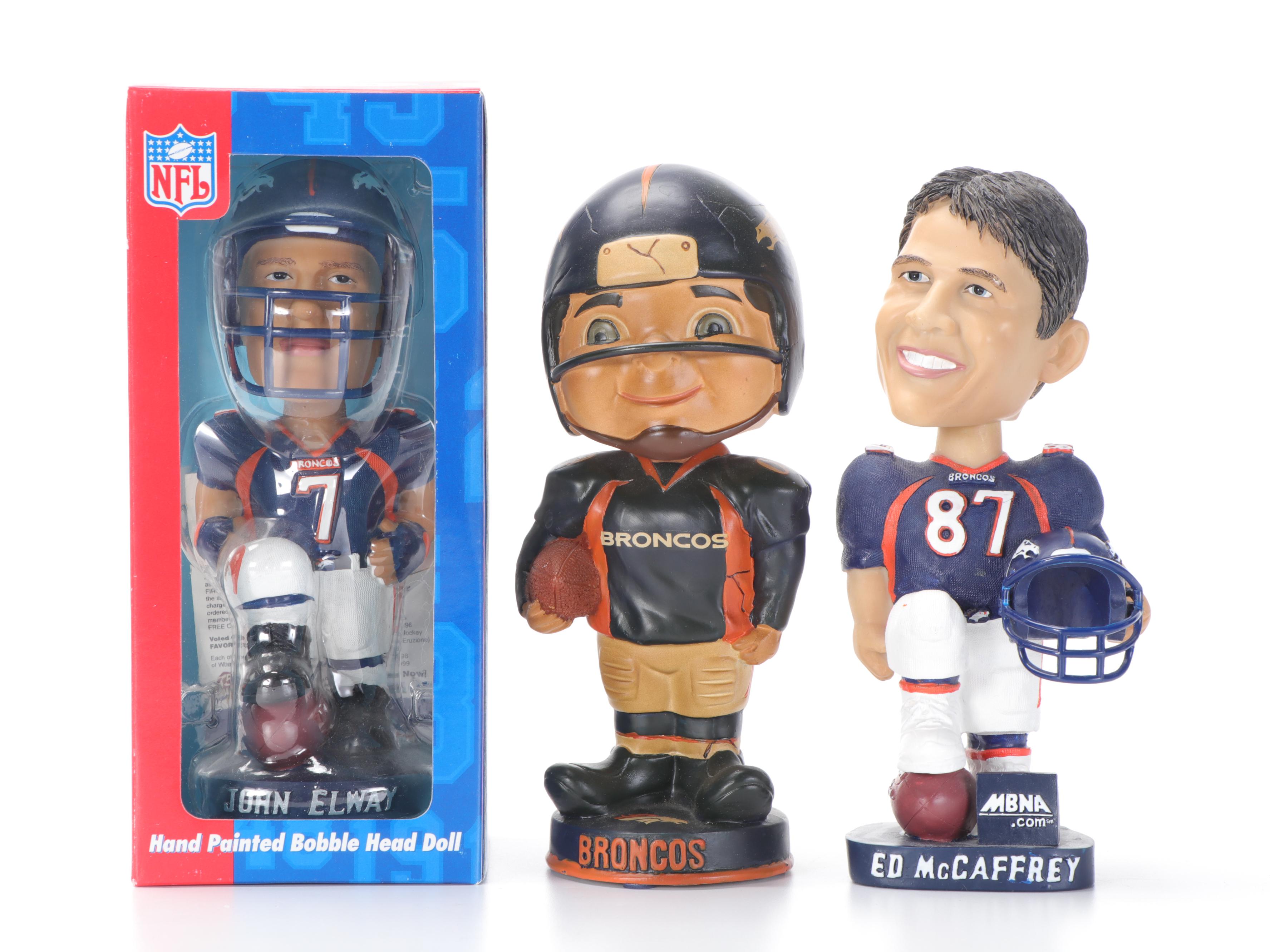 Denver Broncos Football Memorabilia With Signed Mascot Head, Bobbleheads, More