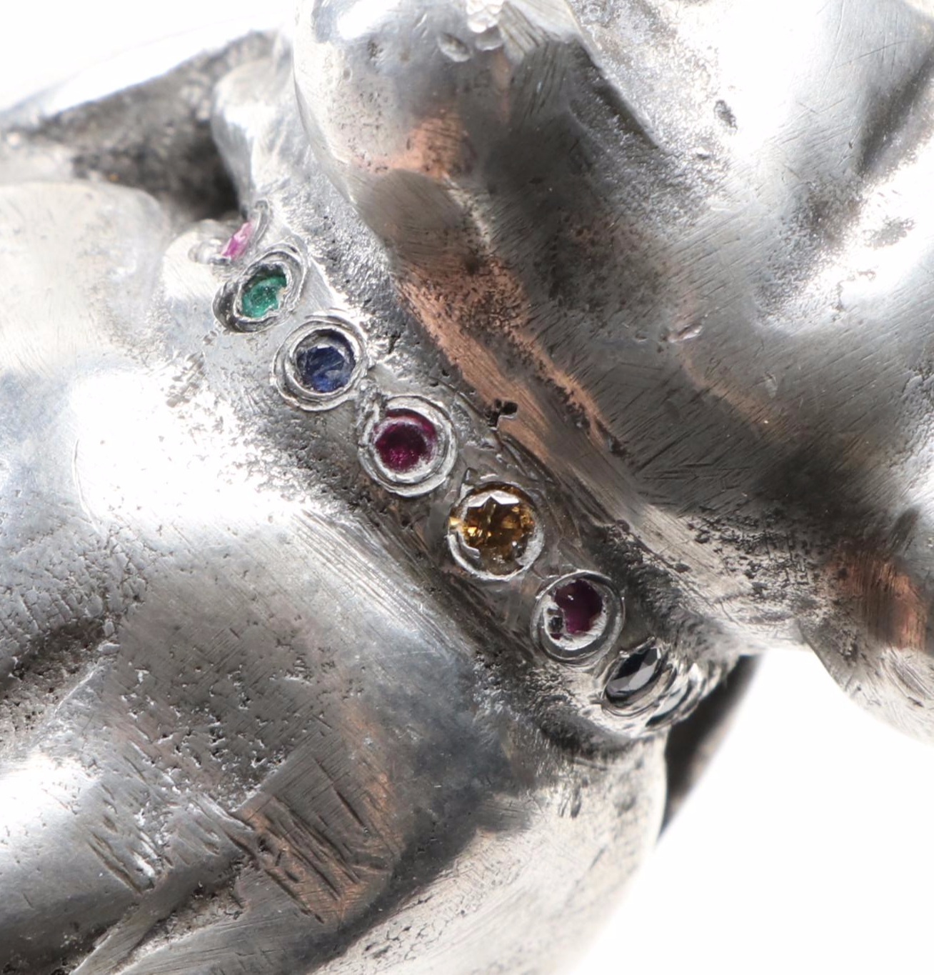 Metal Embellished Bulldog Handled Wooden Walking Cane, 20th Century