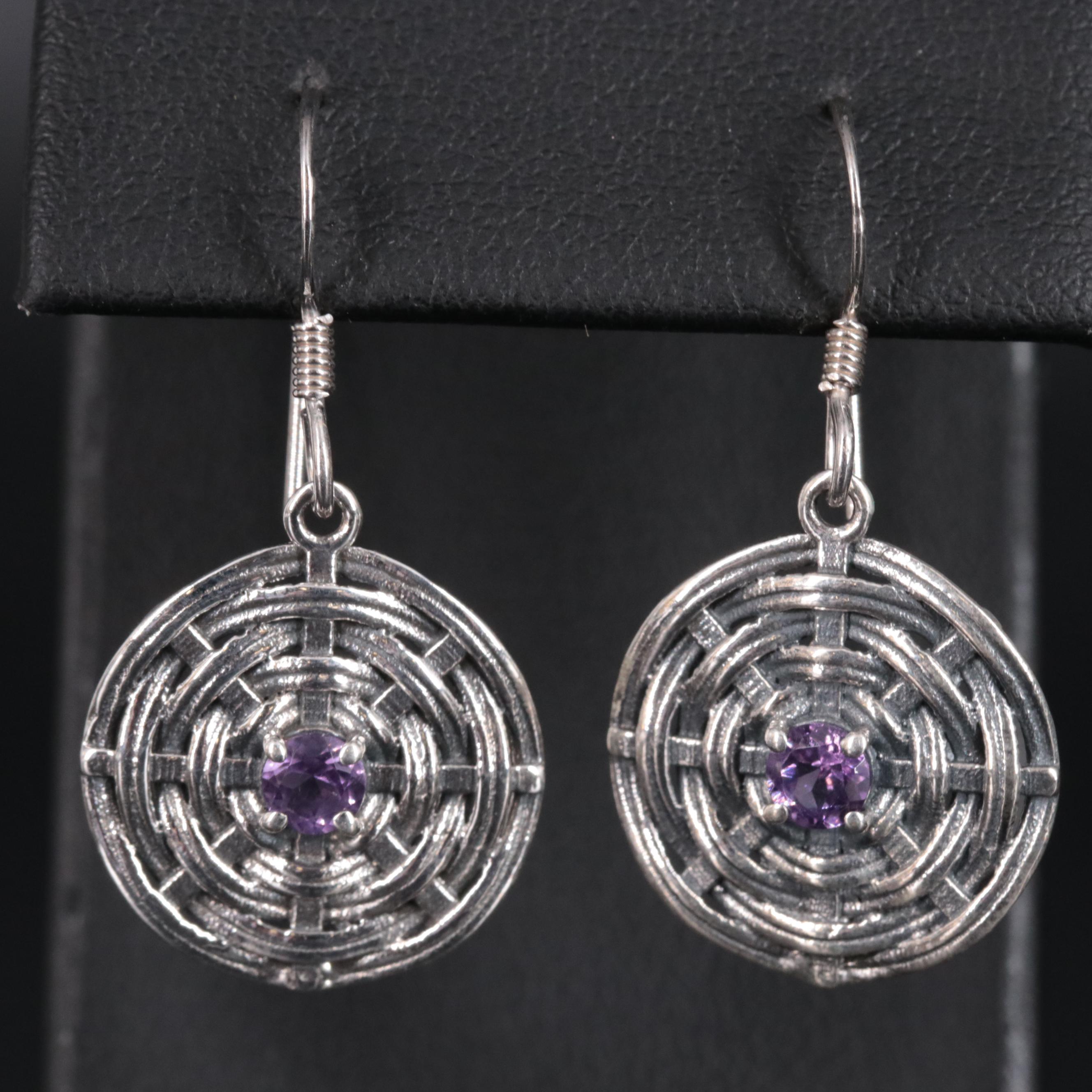 Sterling Silver Gemstone Drop Earrings