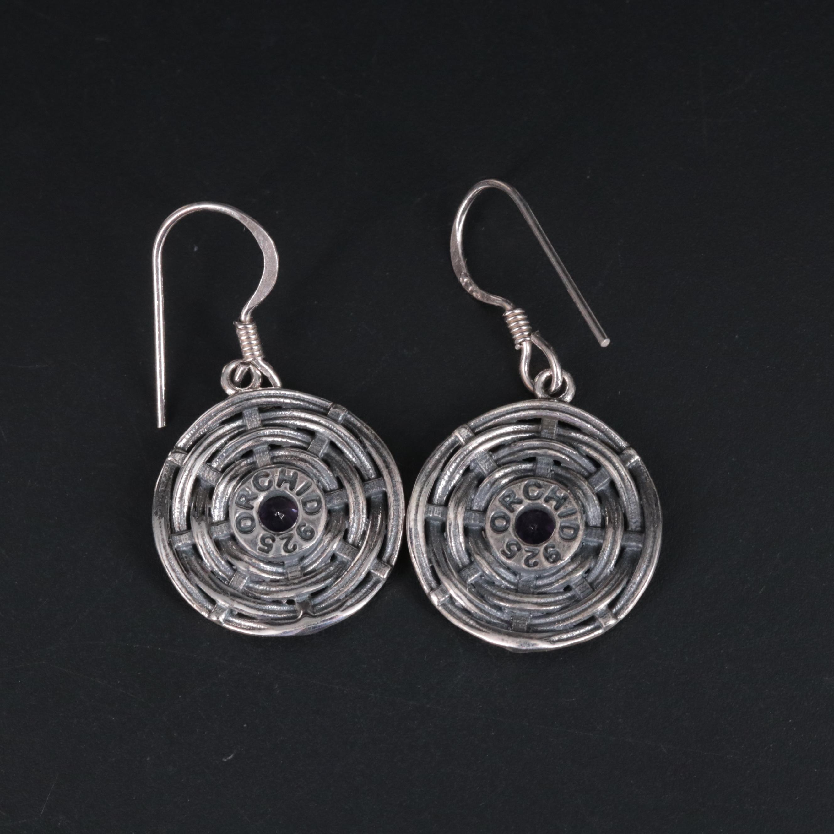 Sterling Silver Gemstone Drop Earrings