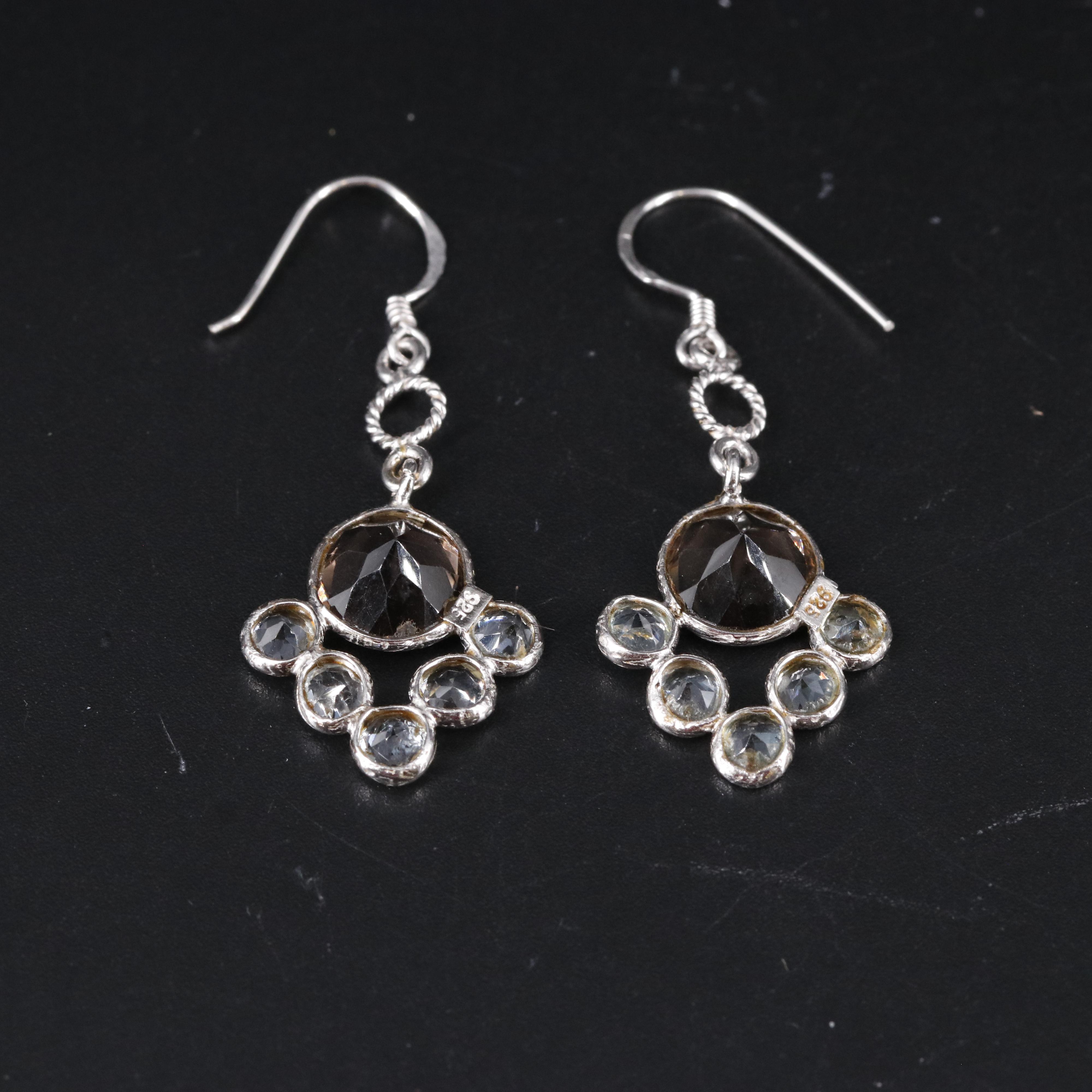 Sterling Silver Gemstone Drop Earrings