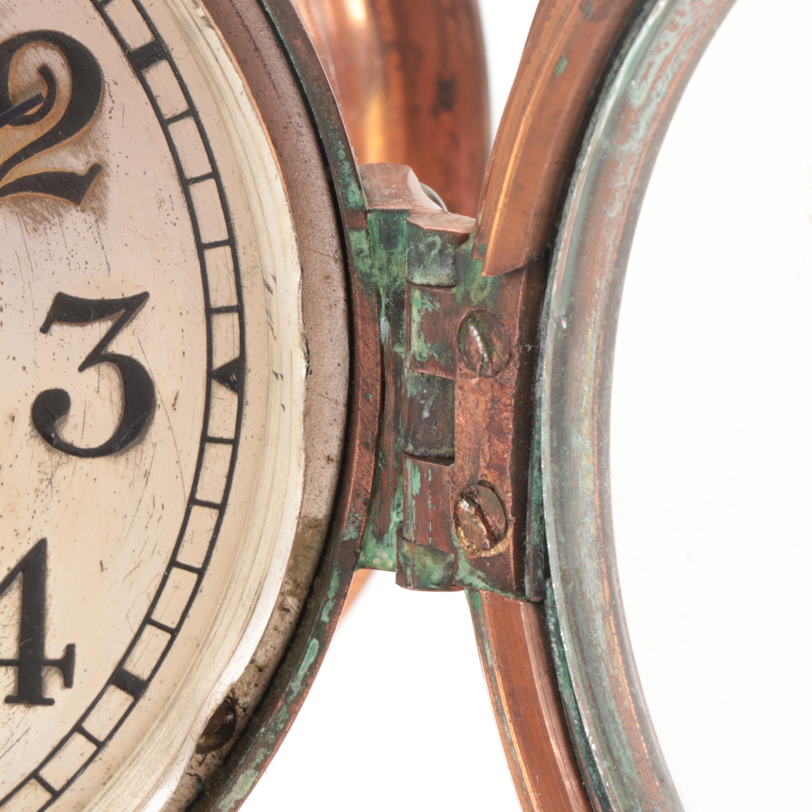 Tiffany & Co. Copper Ship's Bell Mantel Clock, Early 20th Century