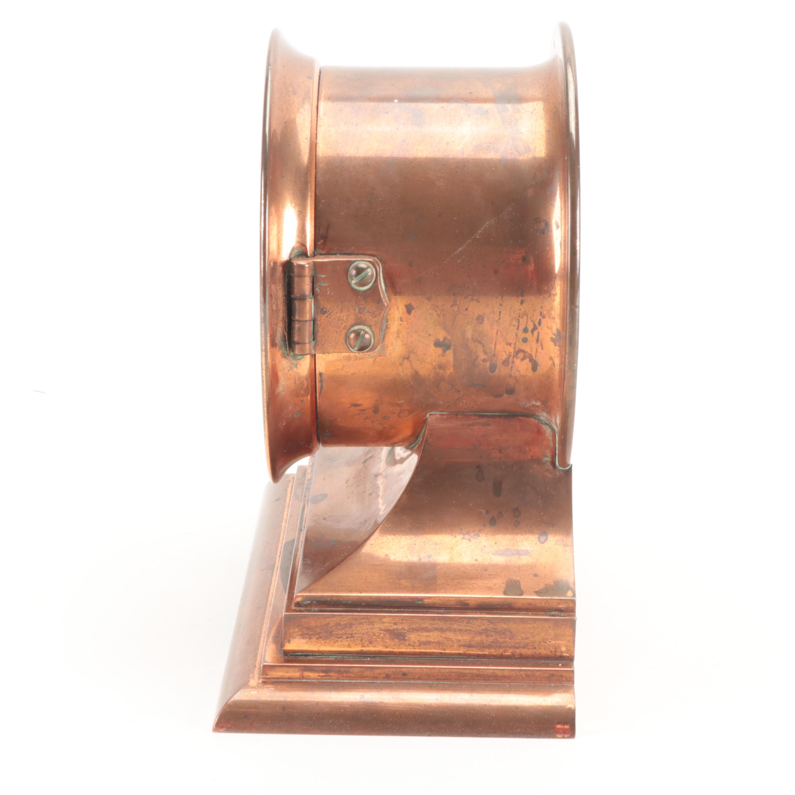 Tiffany & Co. Copper Ship's Bell Mantel Clock, Early 20th Century