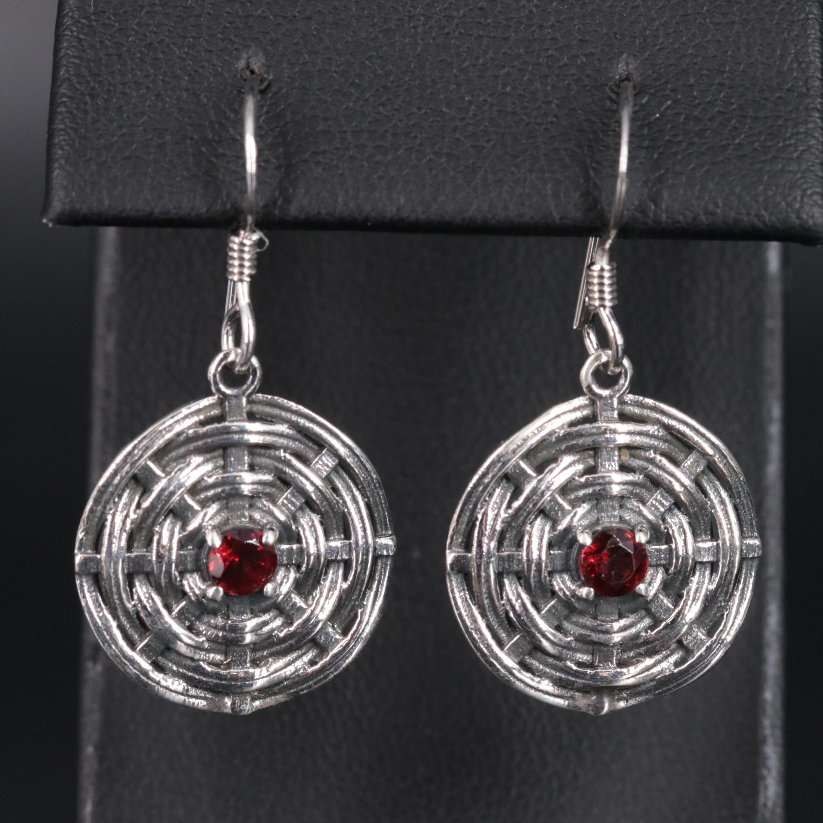 Sterling Silver Gemstone Drop Earrings