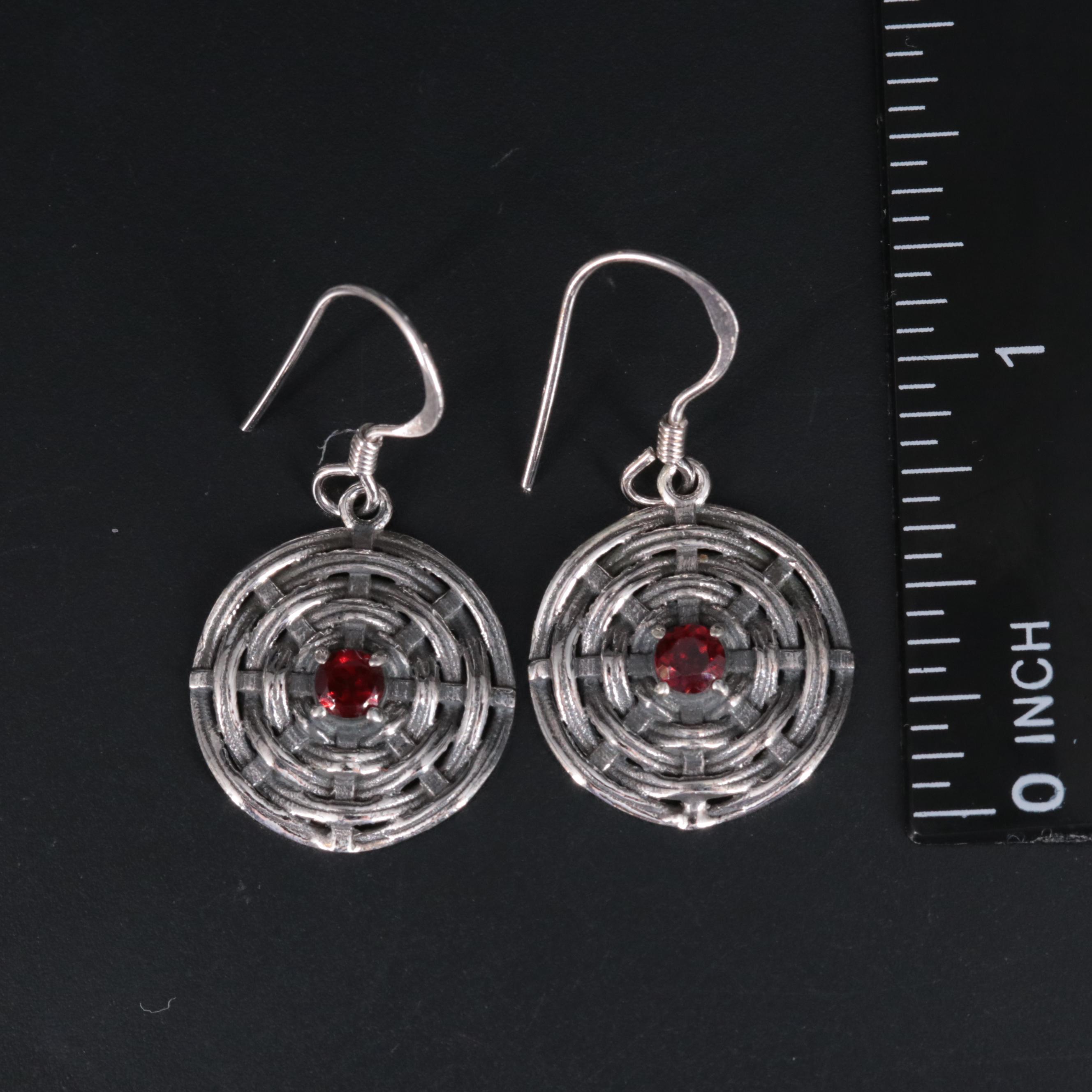 Sterling Silver Gemstone Drop Earrings