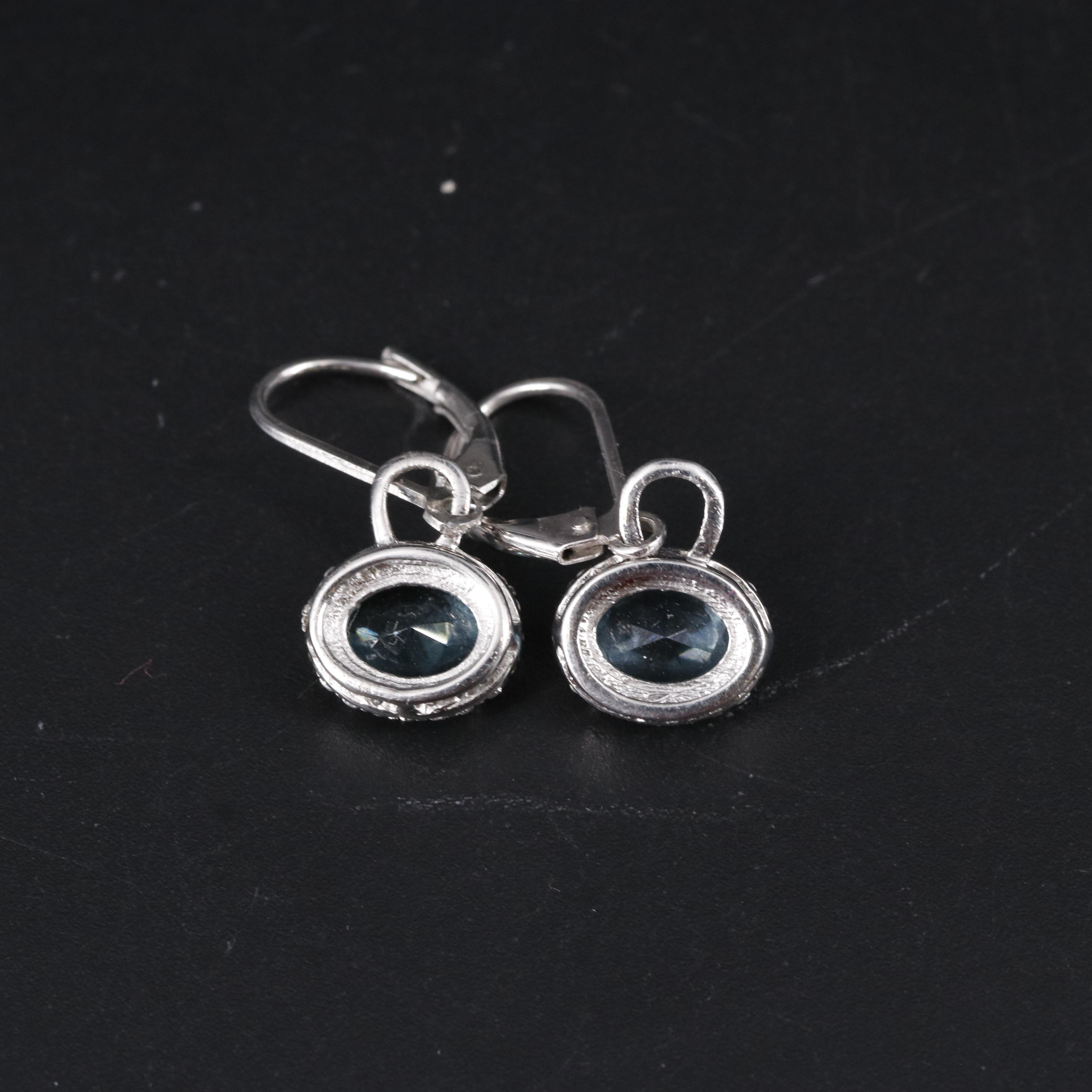 Sterling Silver Topaz and Cubic Zirconia Earrings