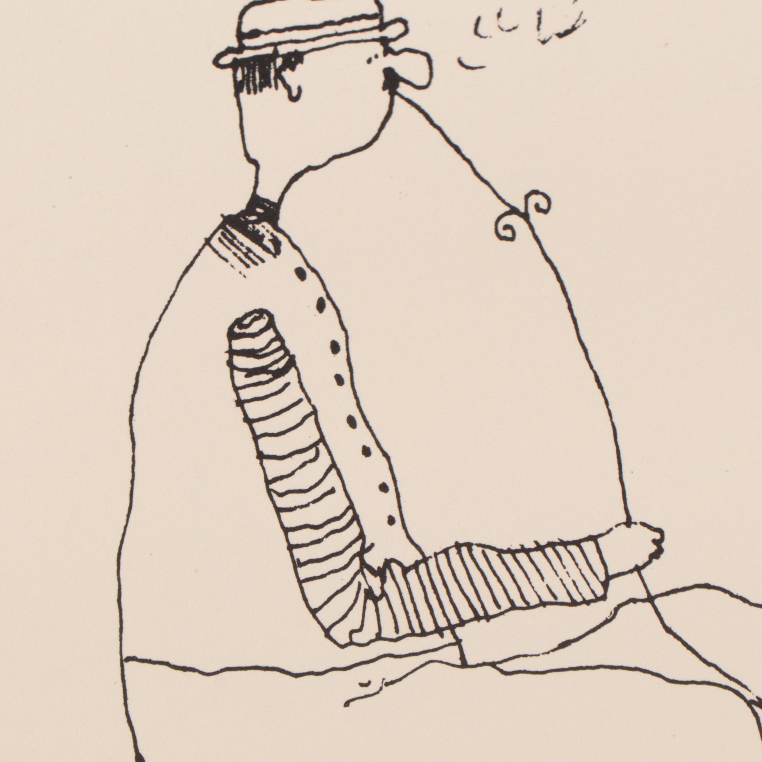 Robert Weil Figural Lithograph, Late 20th Century