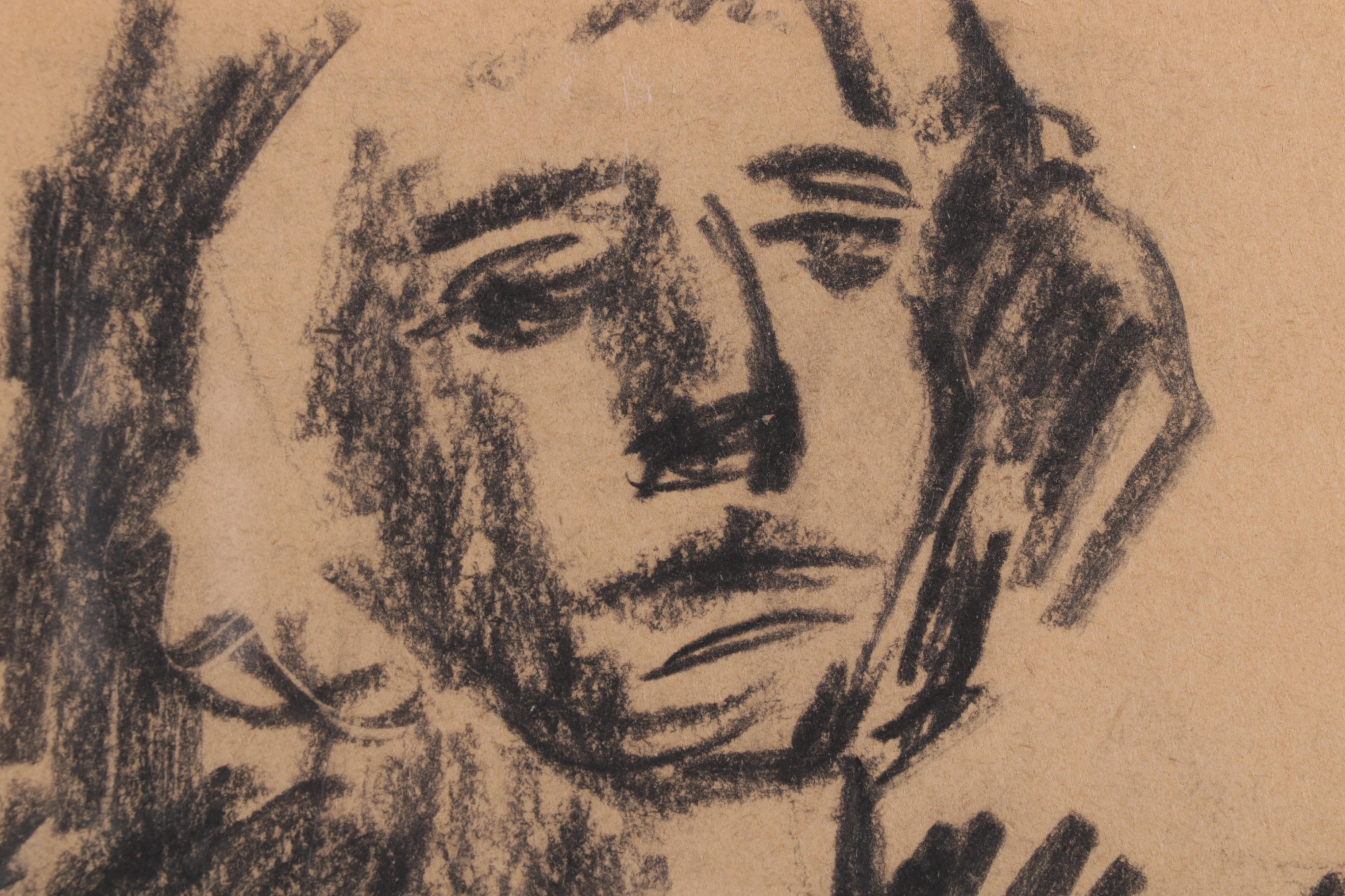 Sid Chafetz Charcoal Drawing "Standing Nude," 1947