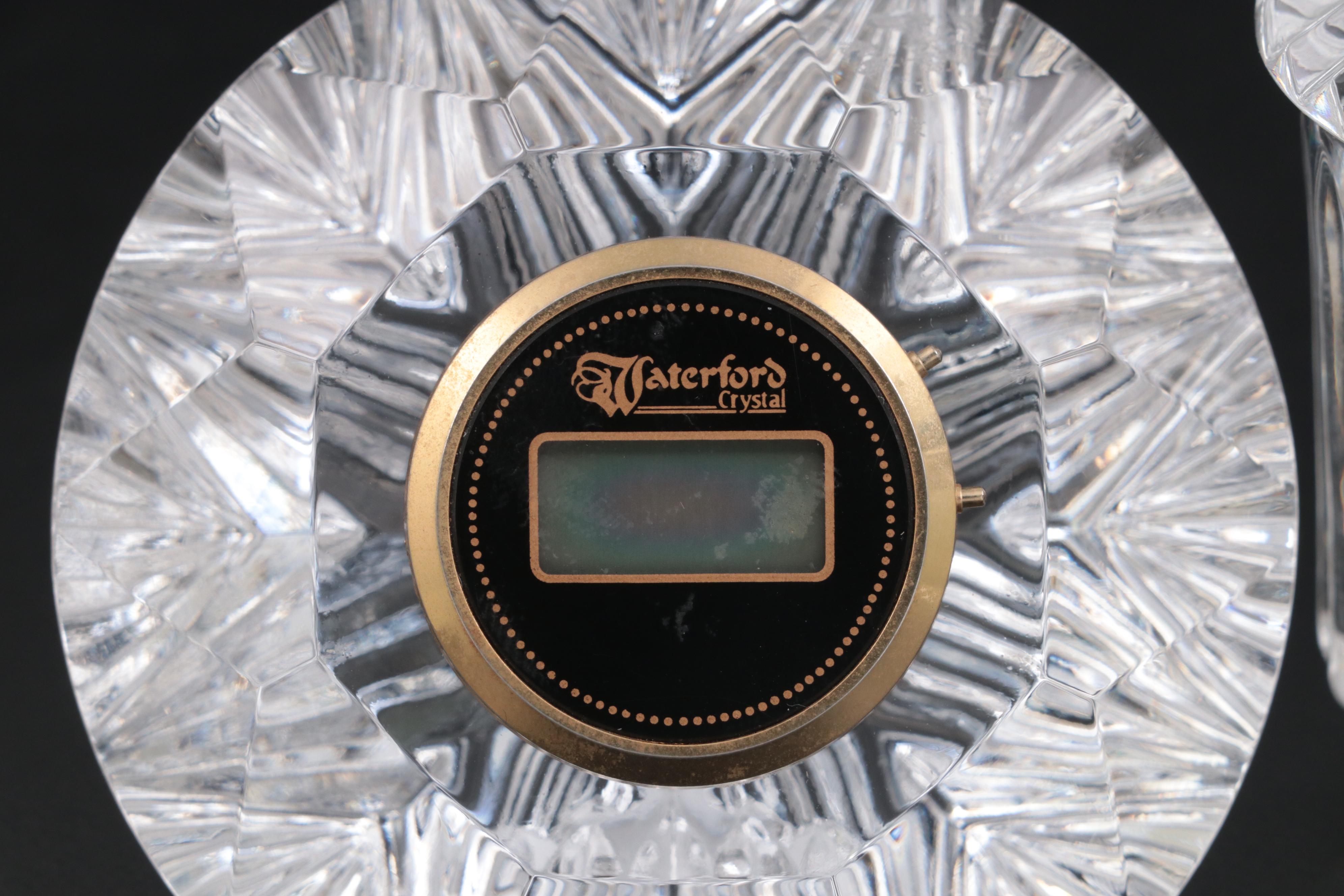 Waterford Crystal Broadway Music Trinket Box, Desk Clock and Pen Holder