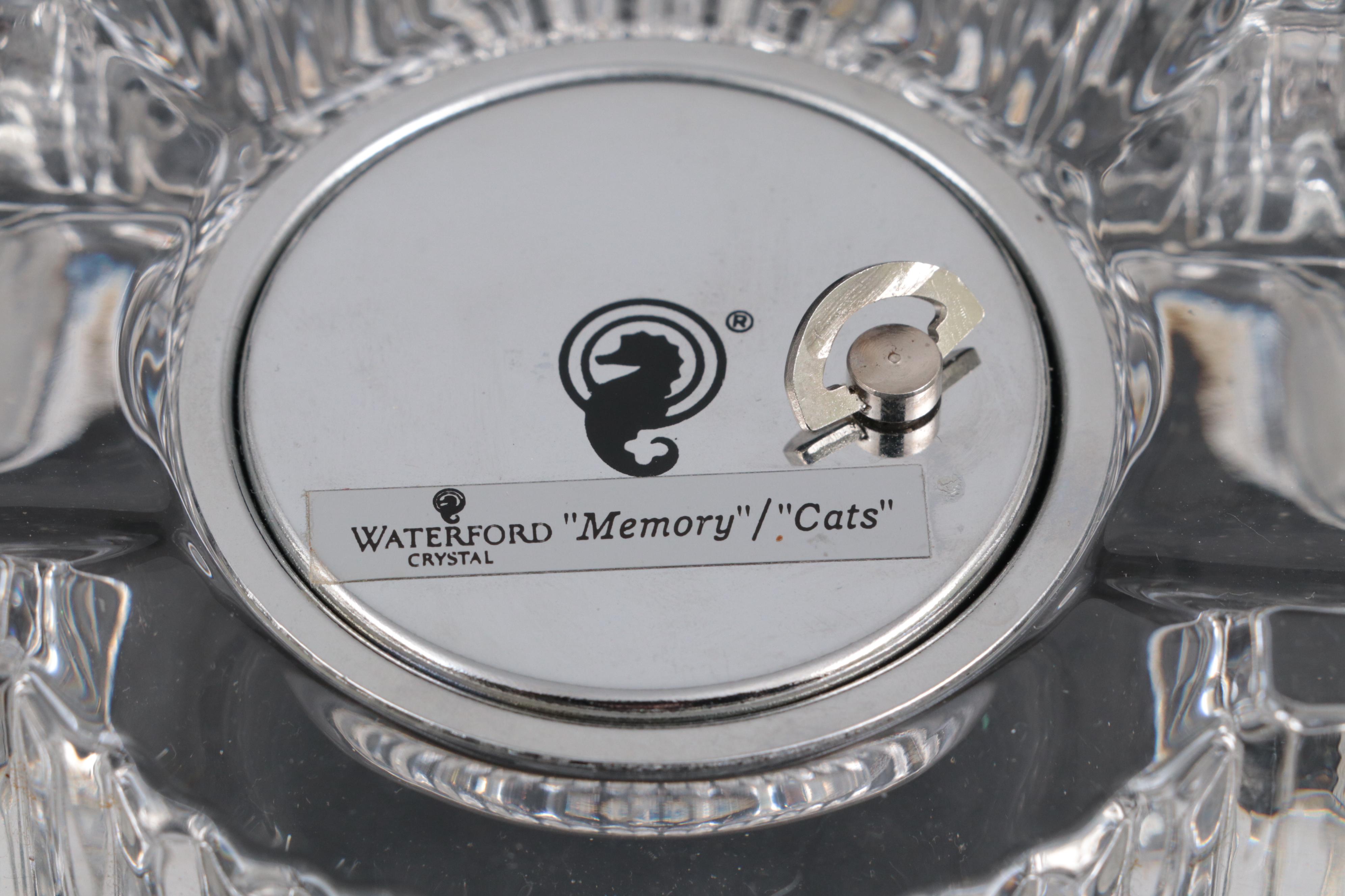 Waterford Crystal Broadway Music Trinket Box, Desk Clock and Pen Holder