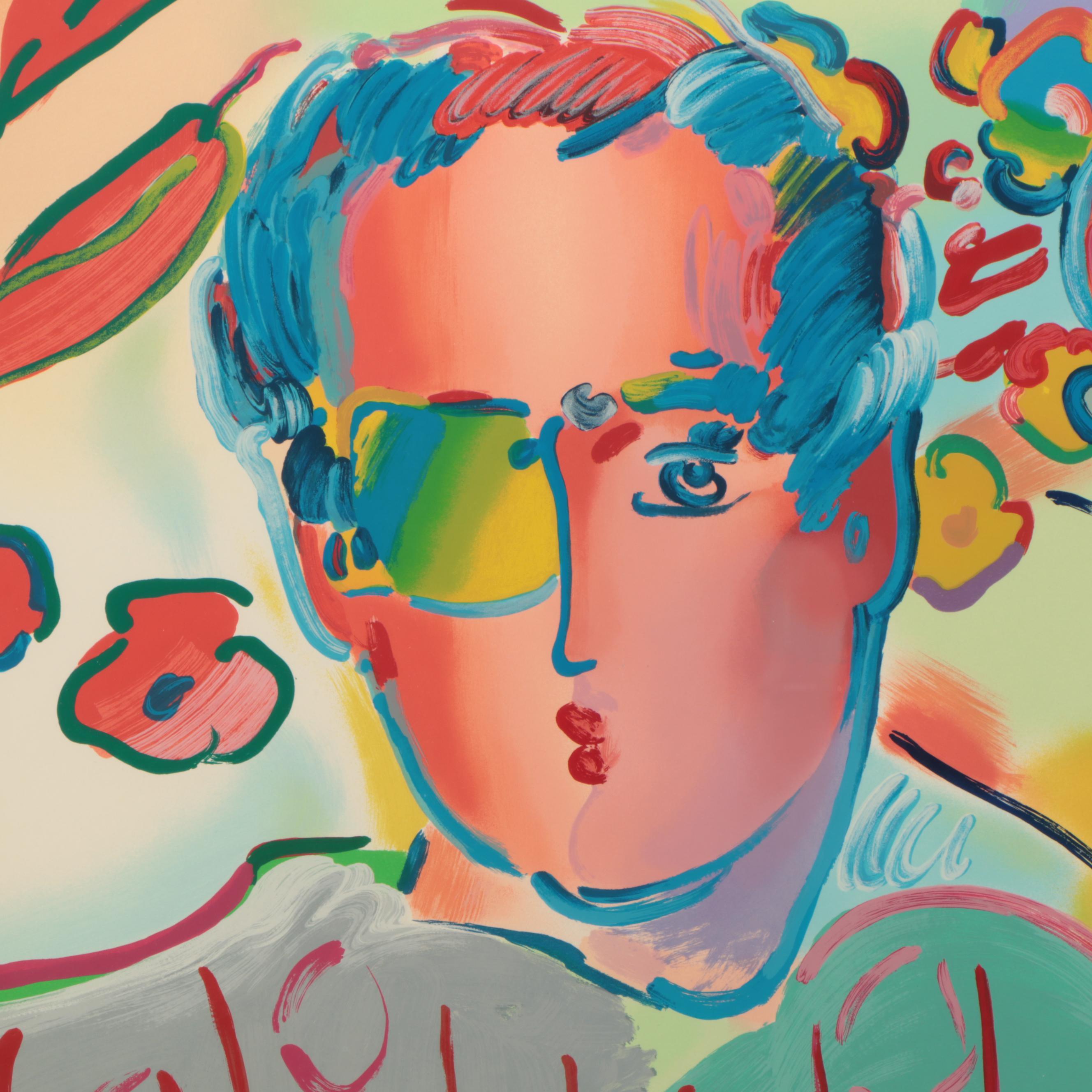 Peter Max Serigraph "Zero in Love," 1990