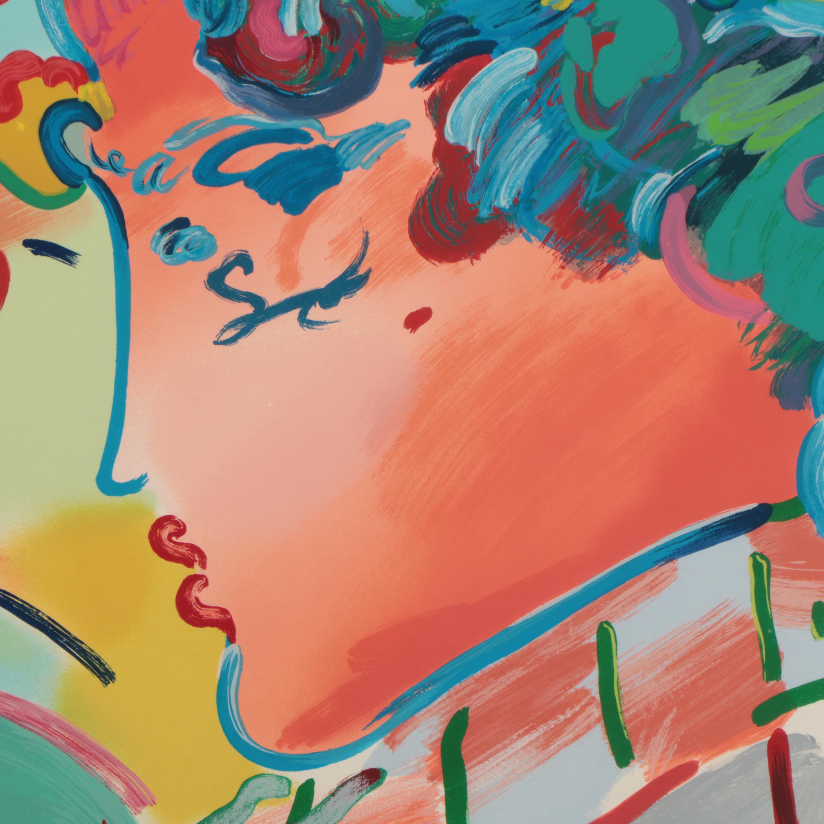 Peter Max Serigraph "Zero in Love," 1990