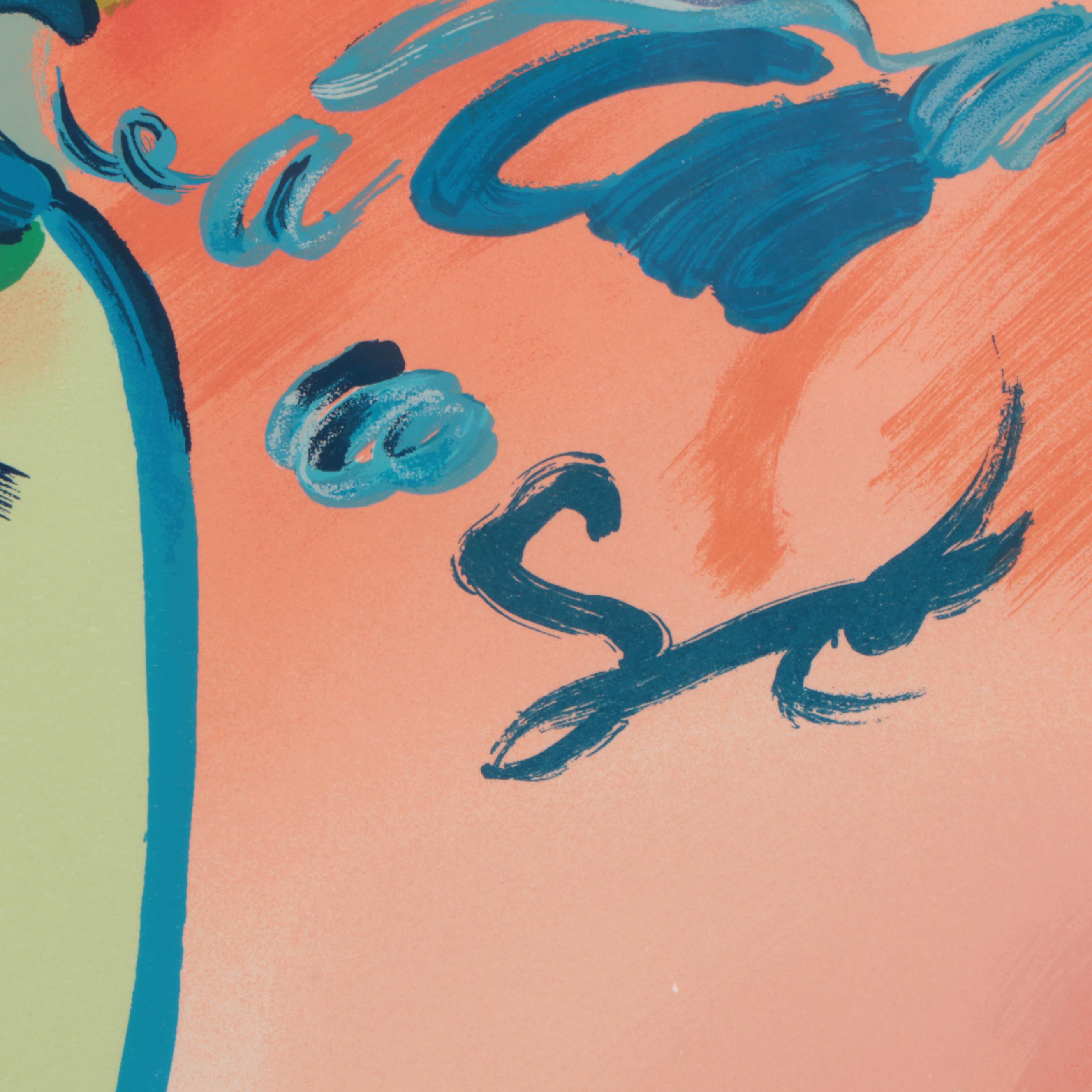 Peter Max Serigraph "Zero in Love," 1990