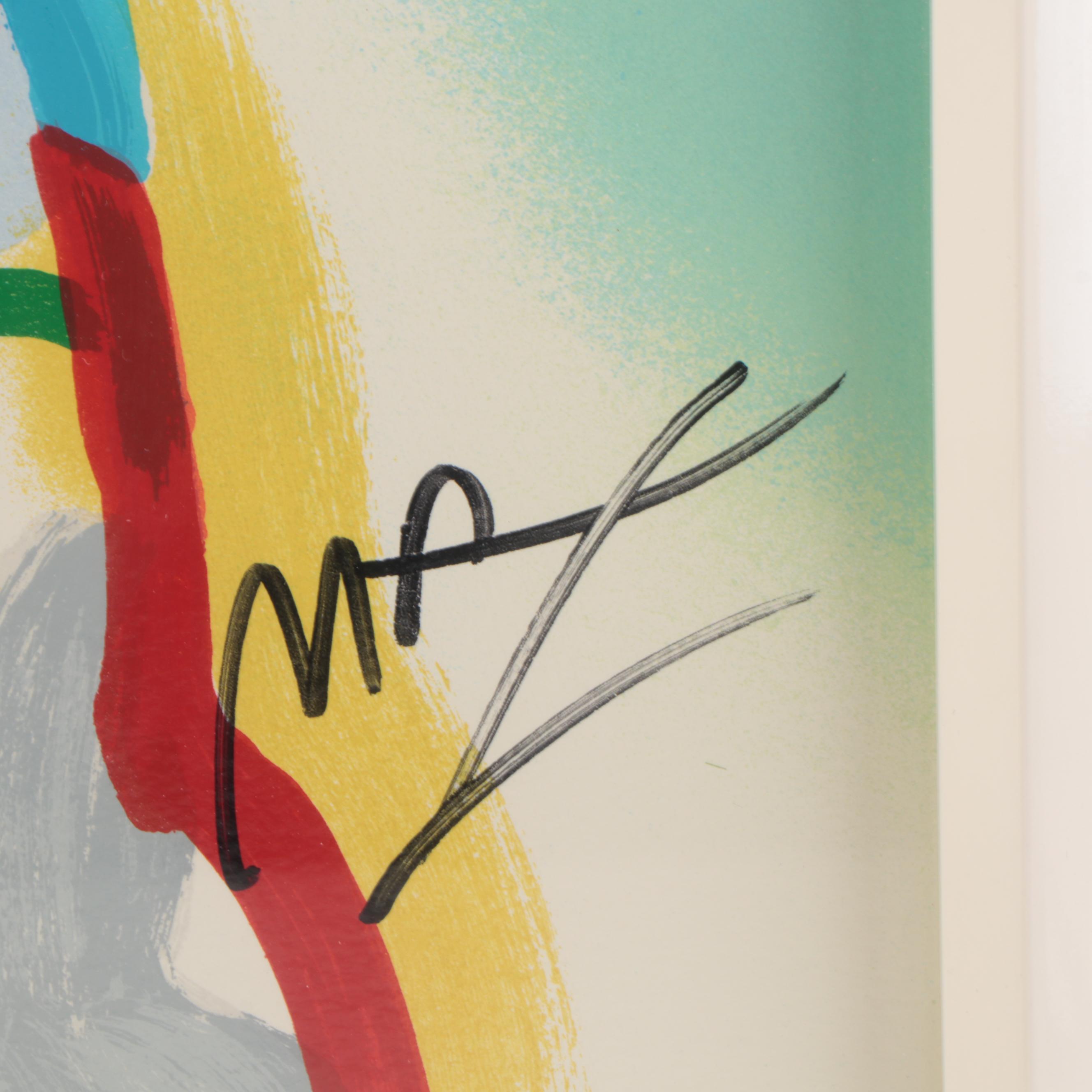 Peter Max Serigraph "Zero in Love," 1990