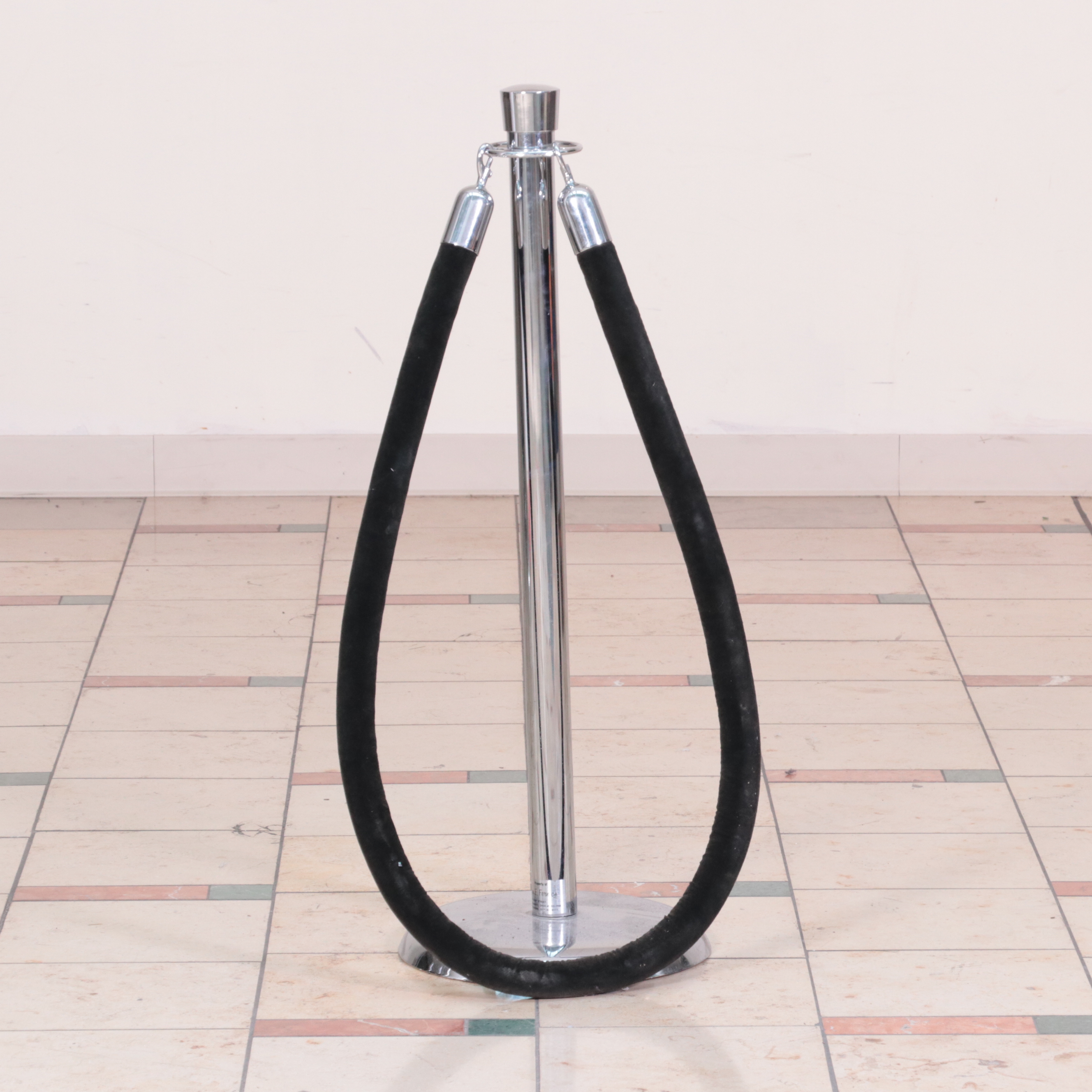 Chromed Metal Four-Post Rope Stanchion Set
