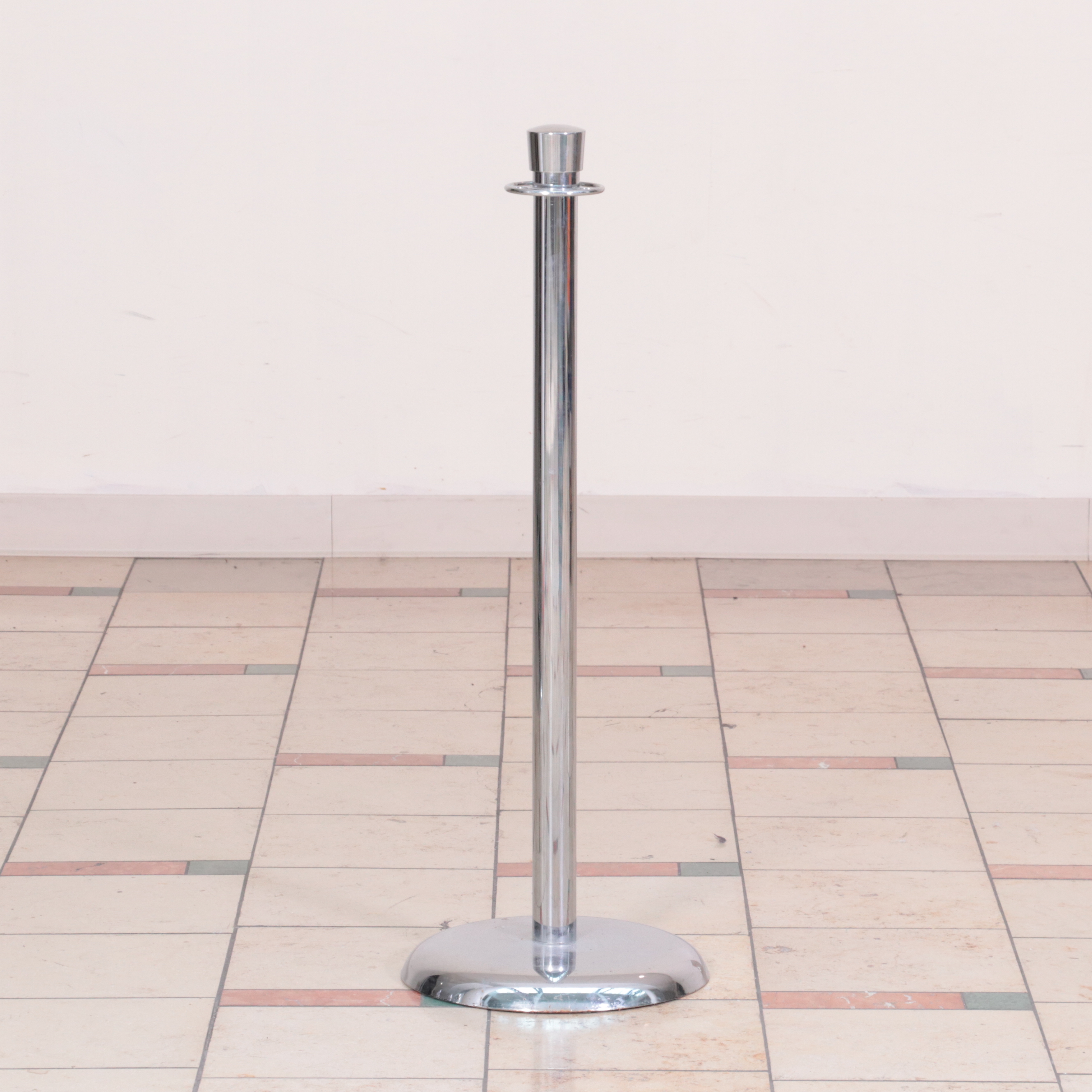 Chromed Metal Four-Post Rope Stanchion Set