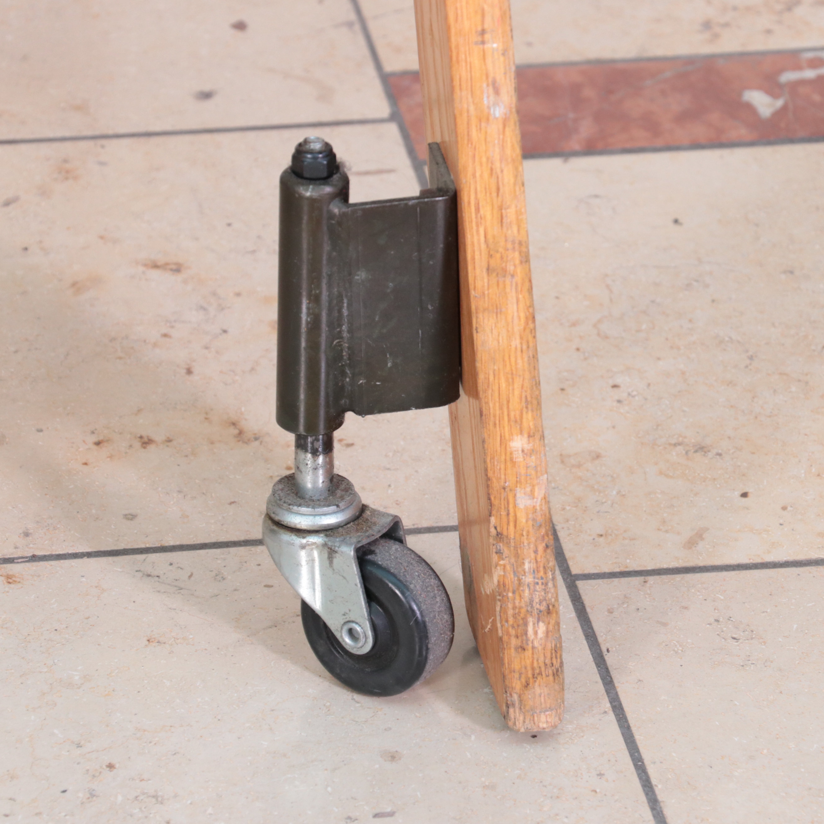 Pair of Putnam Finished Wood and Metal Rolling Ladders