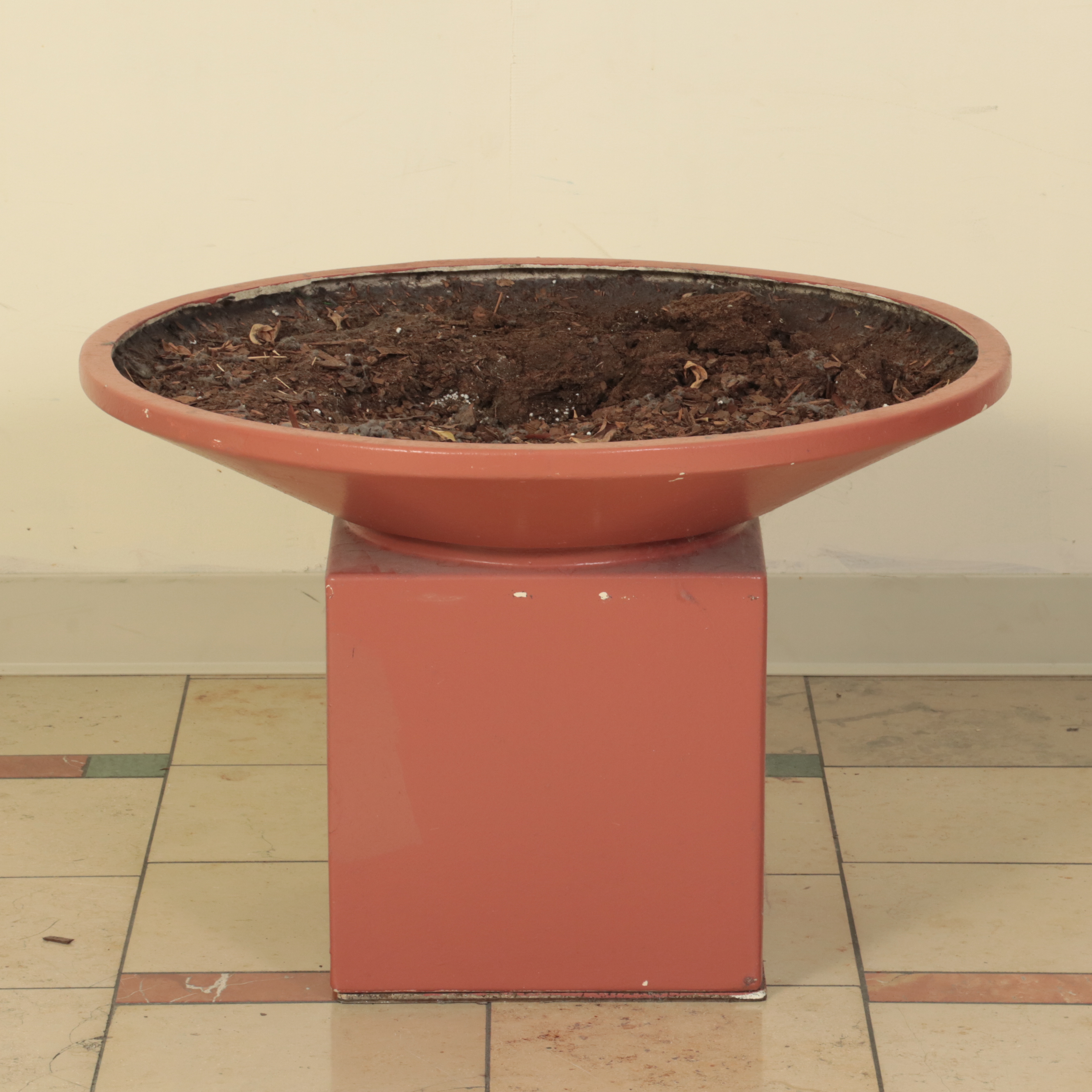 Six Large Composite Planters With Stands