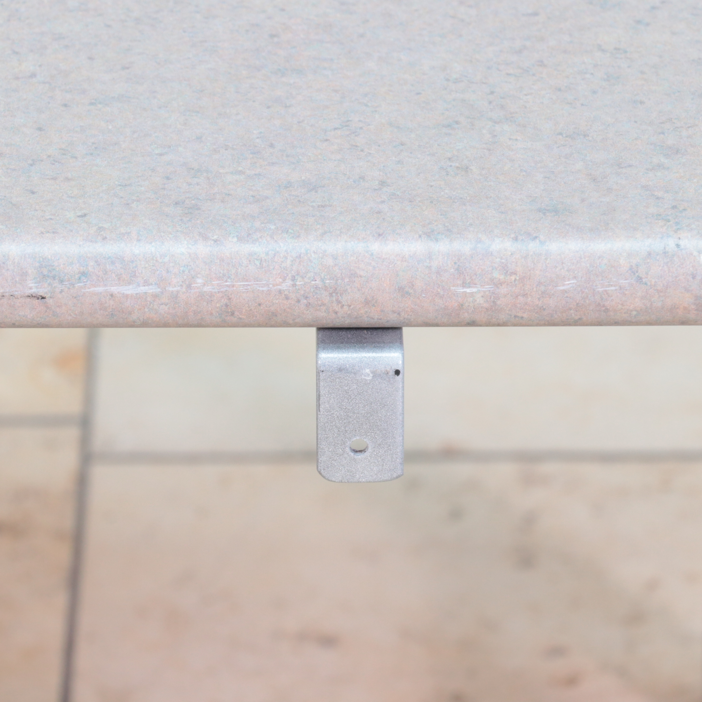 Pair of Laminate Top Metal Display Tables