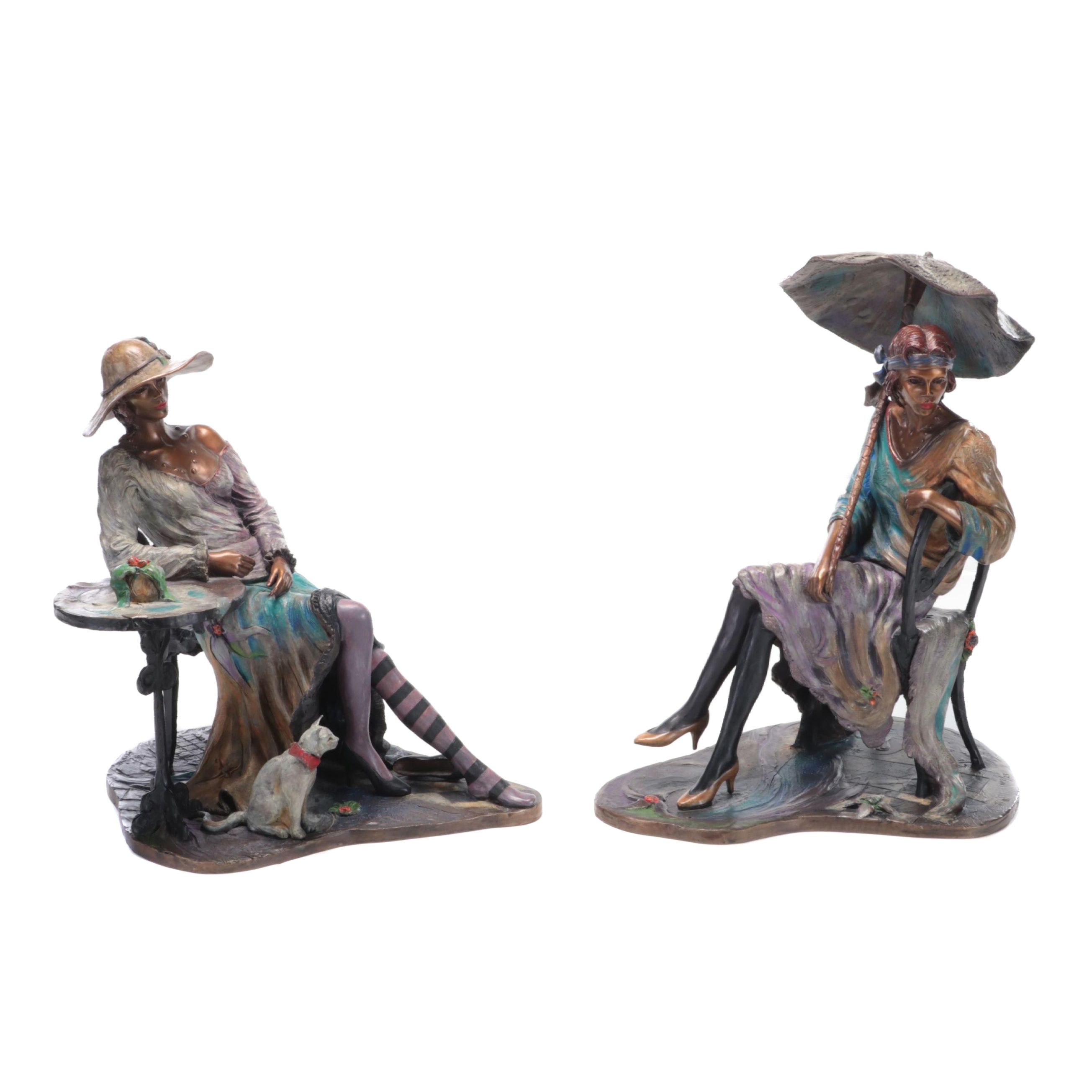 Isaac Maimon Bronze Sculptures "Café Carnival," 1998