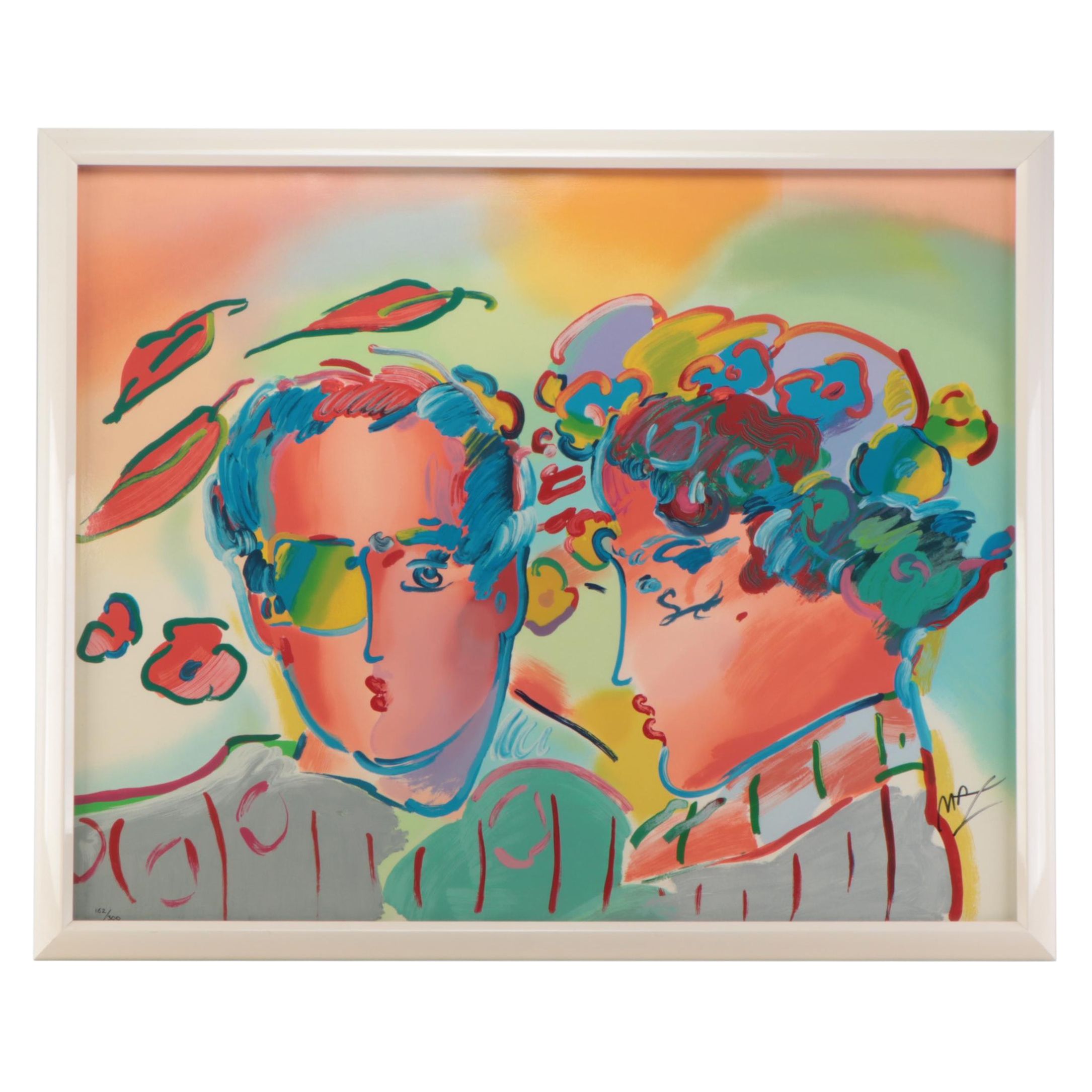 Peter Max Serigraph "Zero in Love," 1990