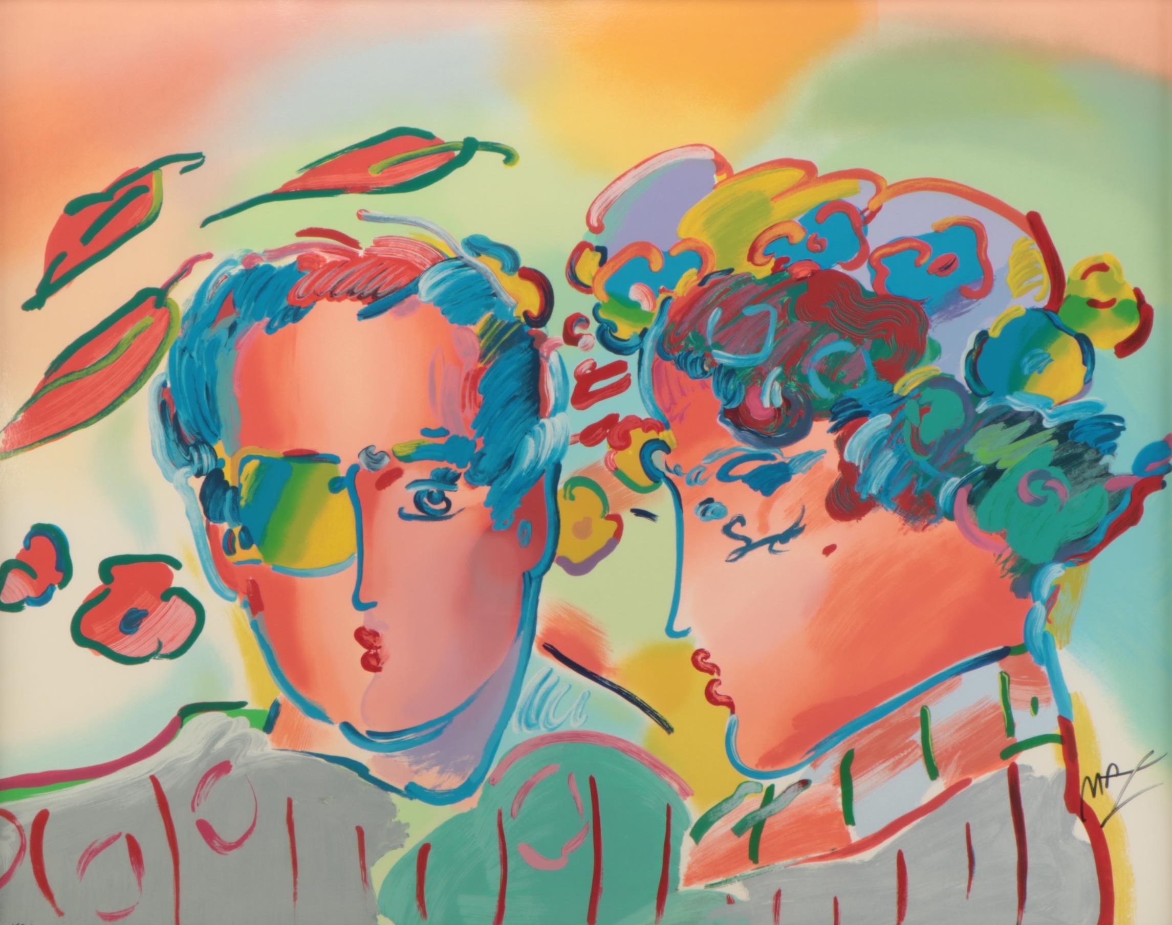 Peter Max Serigraph "Zero in Love," 1990