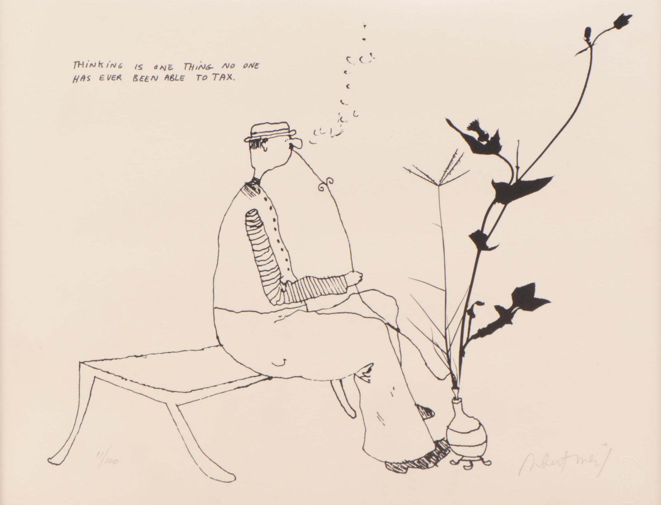 Robert Weil Figural Lithograph, Late 20th Century