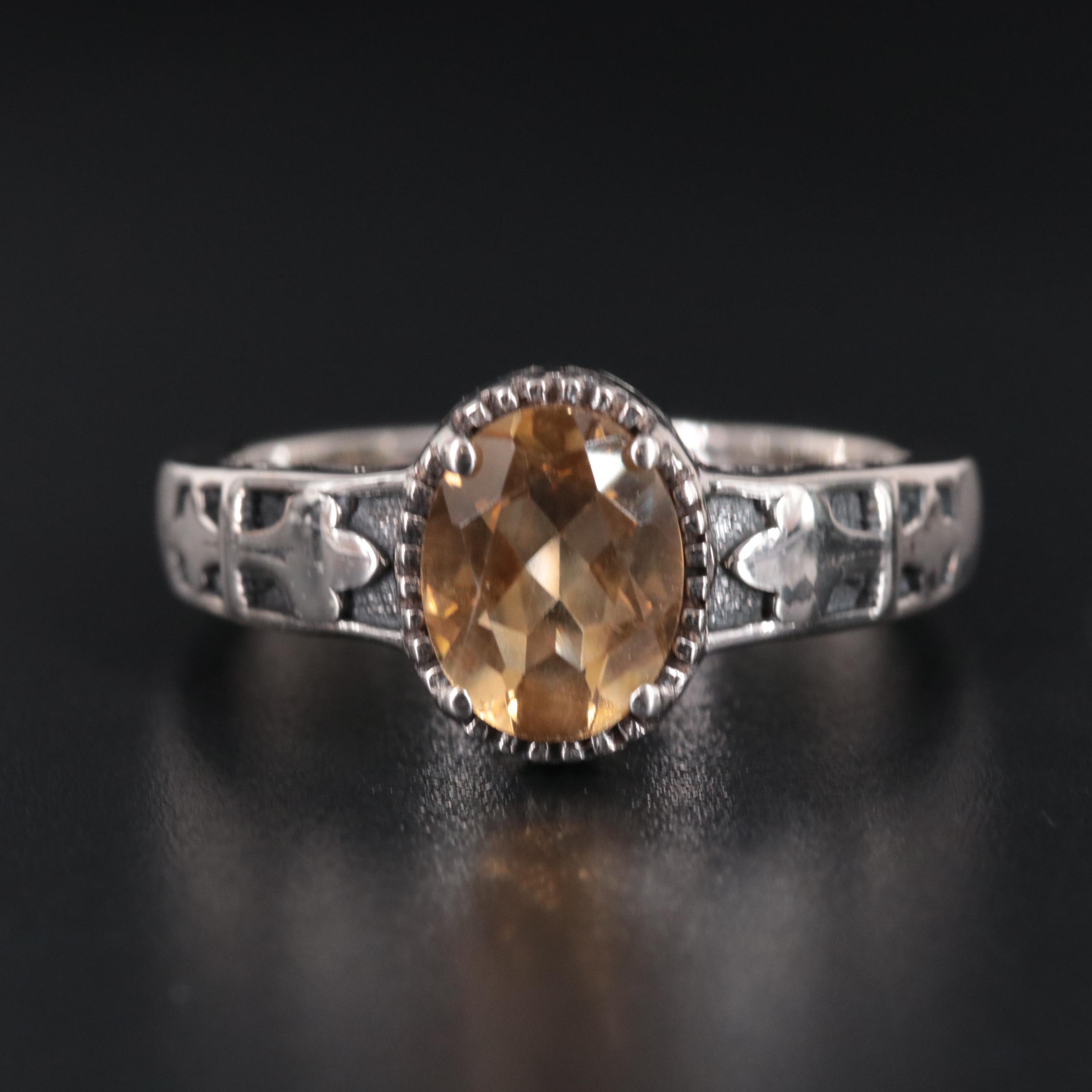 Sterling Silver Citrine Ring