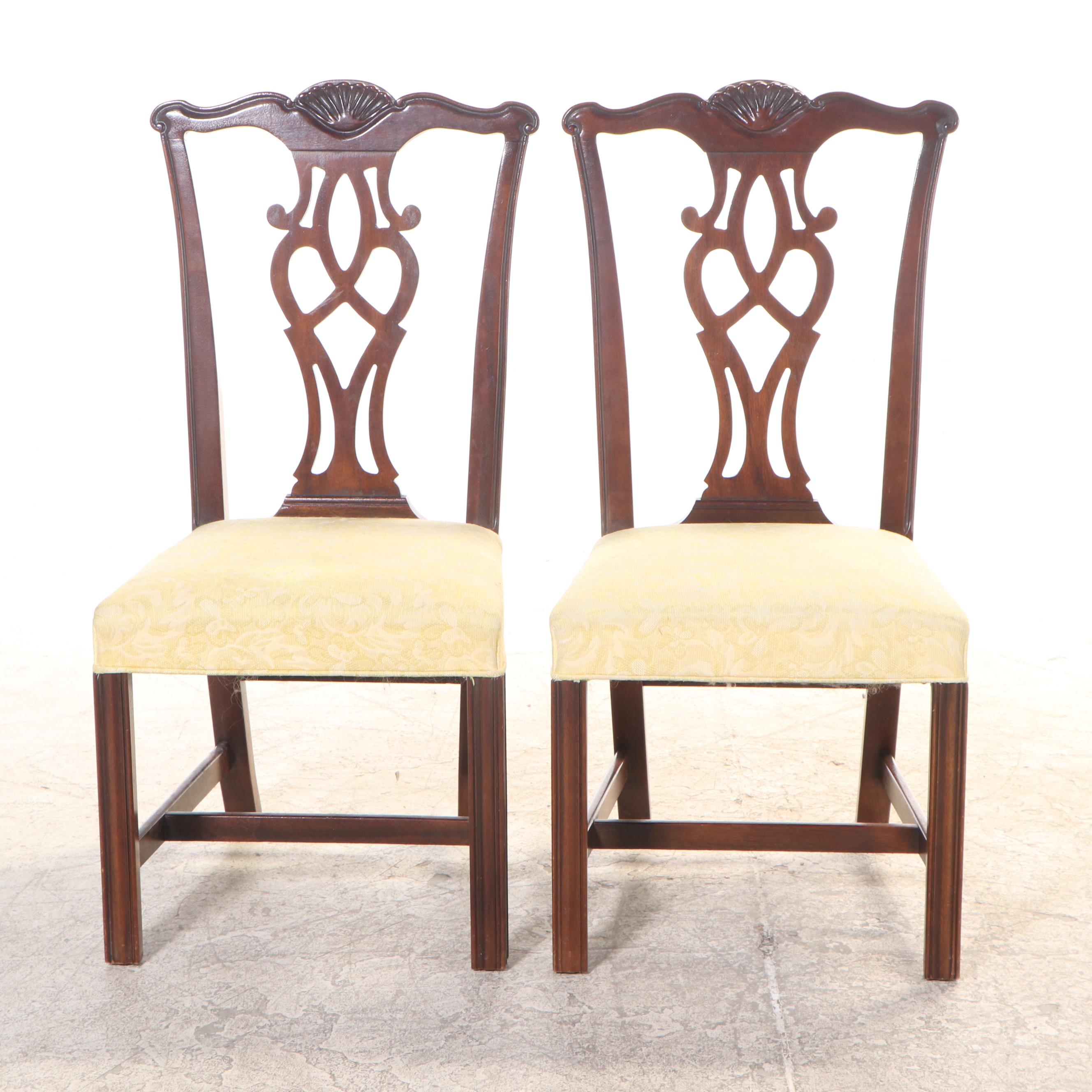 Six Chippendale Style Mahogany Side Chairs, Late 20th Century