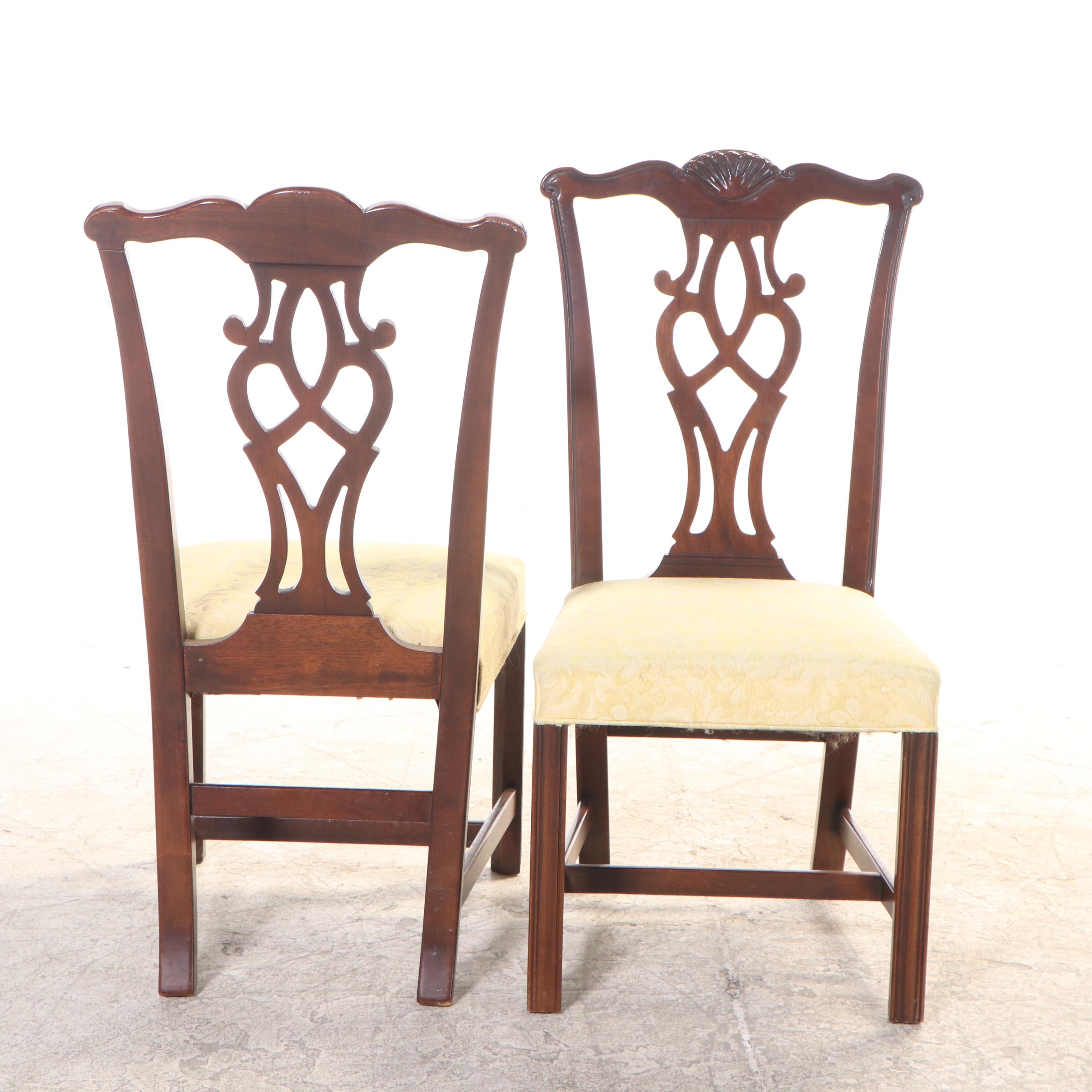 Six Chippendale Style Mahogany Side Chairs, Late 20th Century