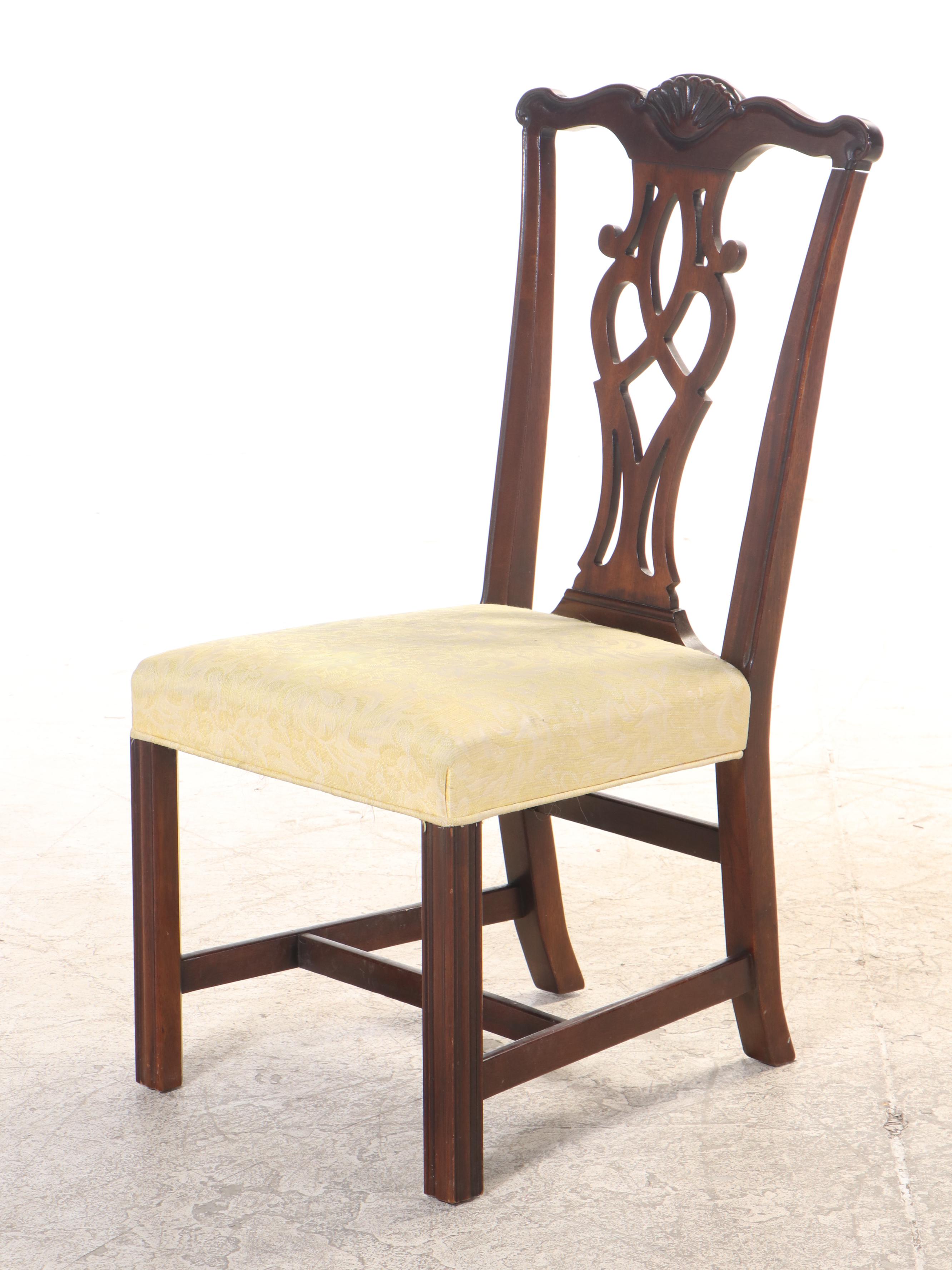 Six Chippendale Style Mahogany Side Chairs, Late 20th Century