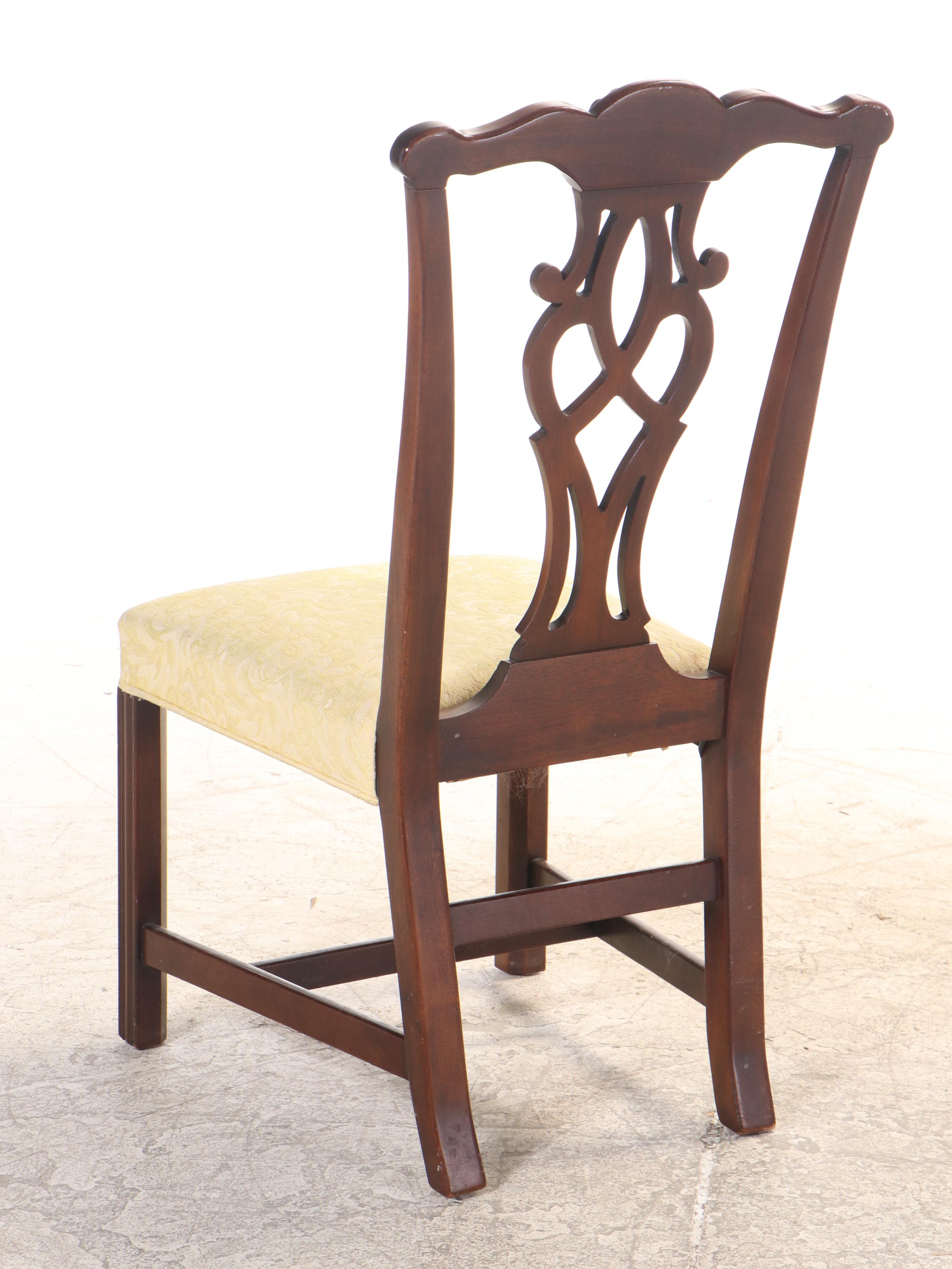 Six Chippendale Style Mahogany Side Chairs, Late 20th Century