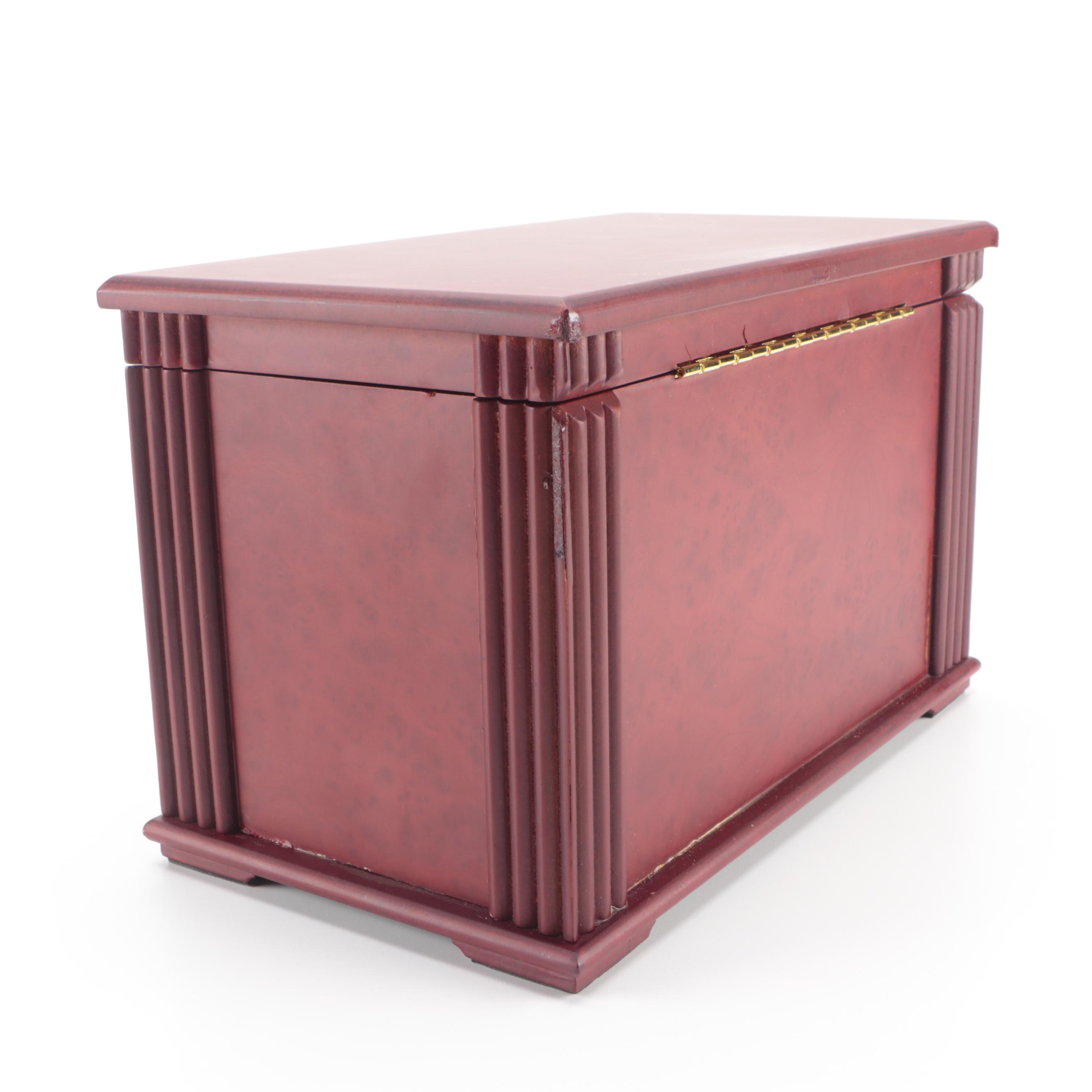 Jere Cherry Finish Wooden Jewelry Box