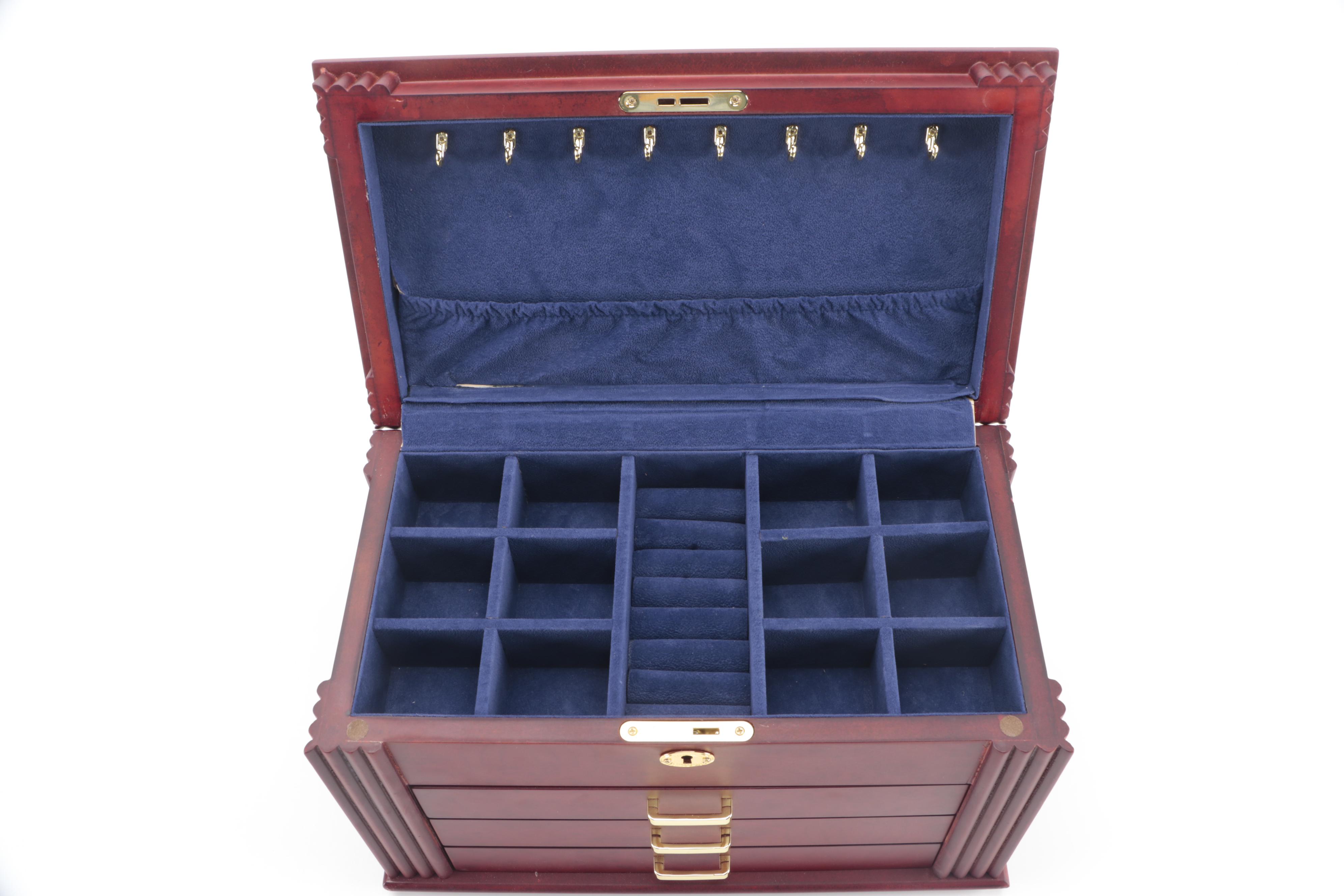 Jere Cherry Finish Wooden Jewelry Box