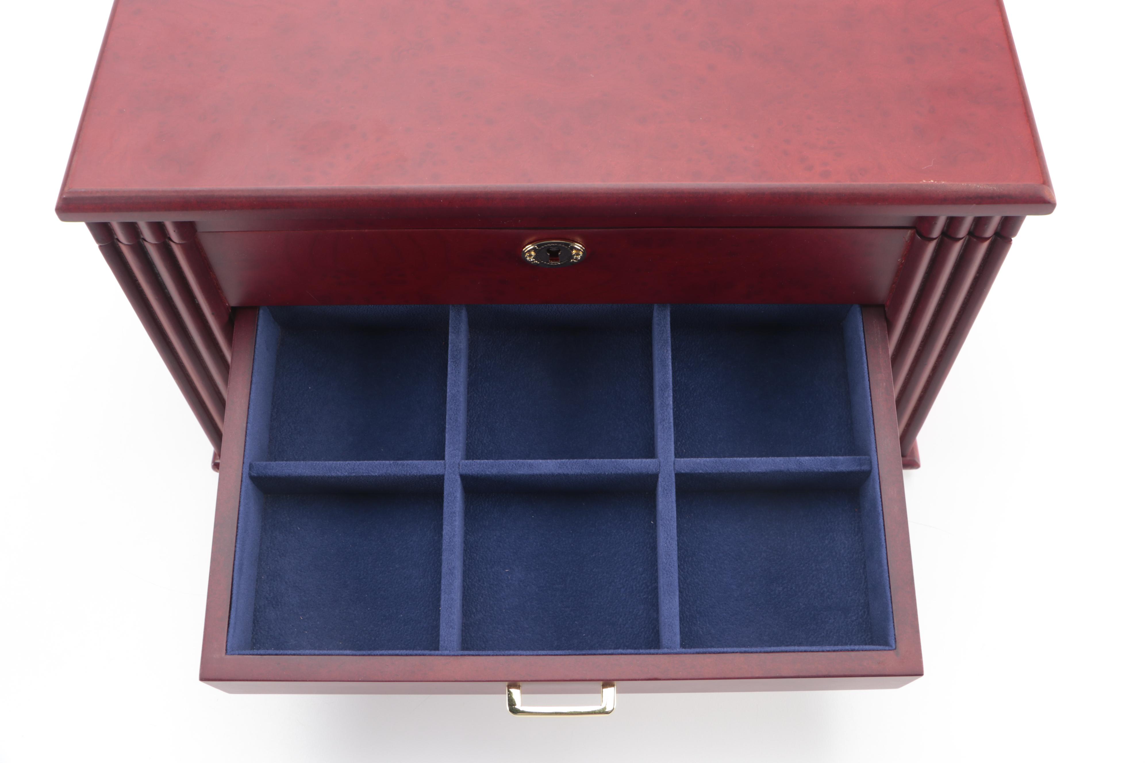 Jere Cherry Finish Wooden Jewelry Box