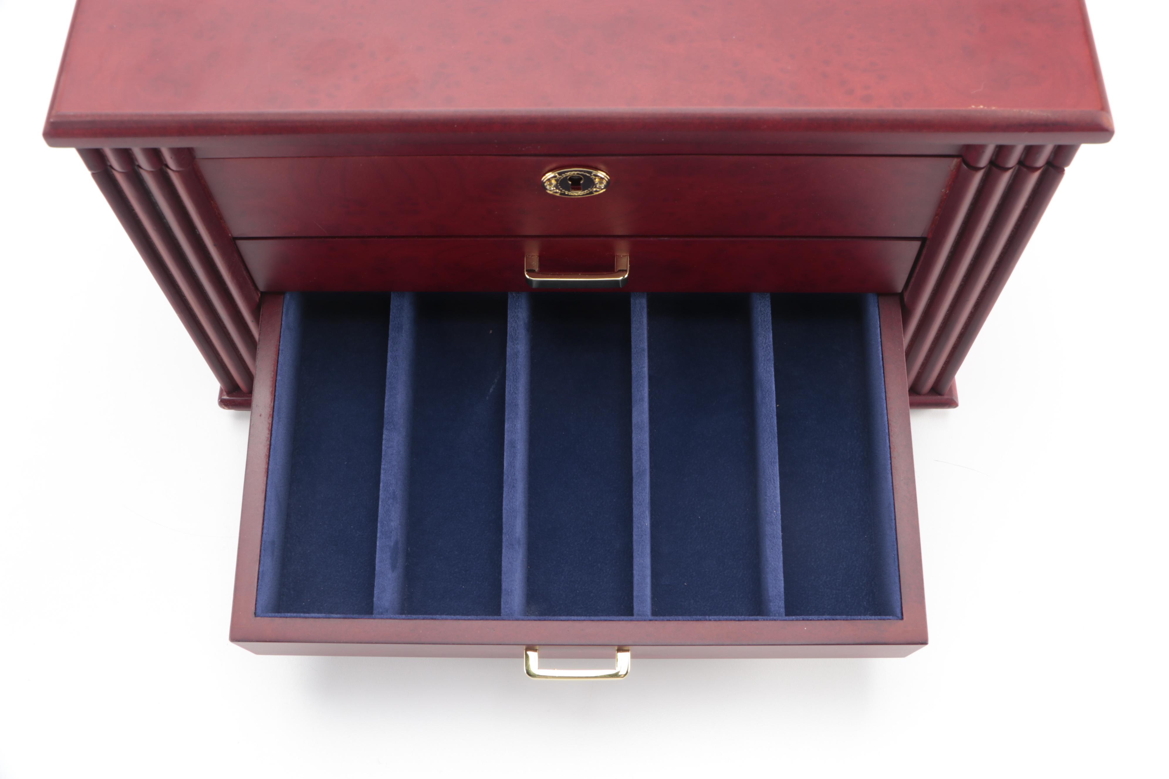 Jere Cherry Finish Wooden Jewelry Box