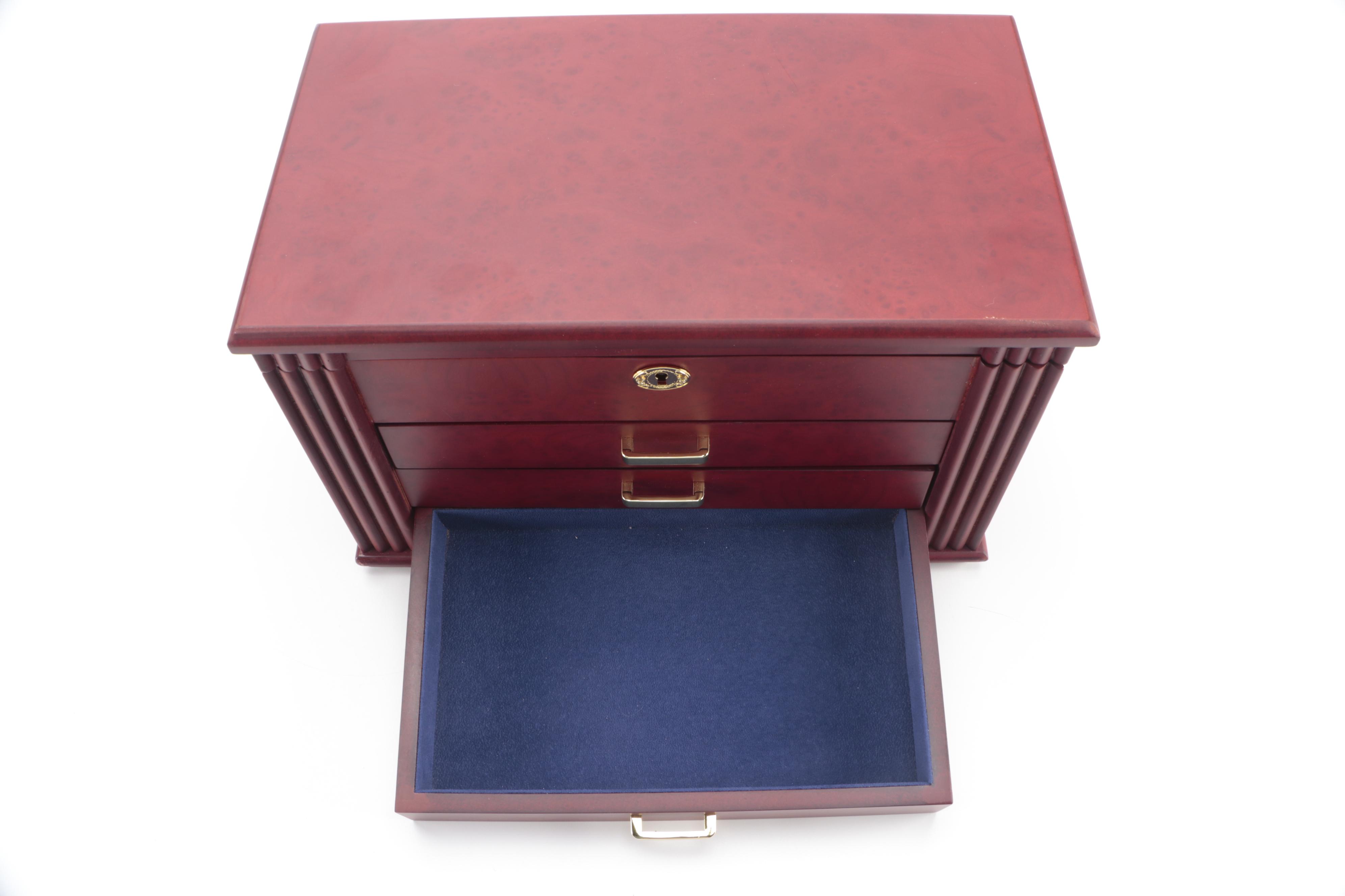 Jere Cherry Finish Wooden Jewelry Box