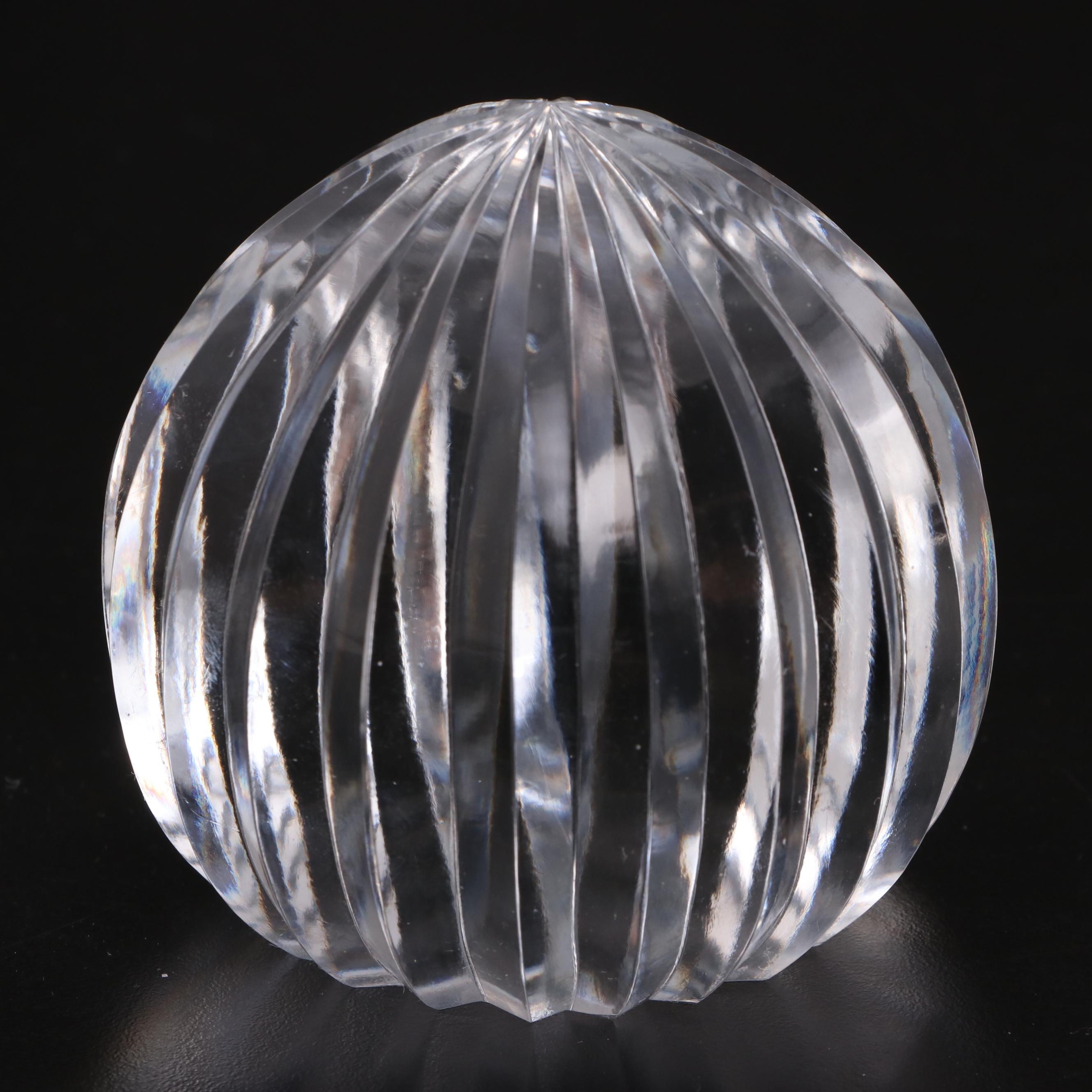 Tiffany & Co. Crystal Faceted Diamond and Ribbed Paperweights