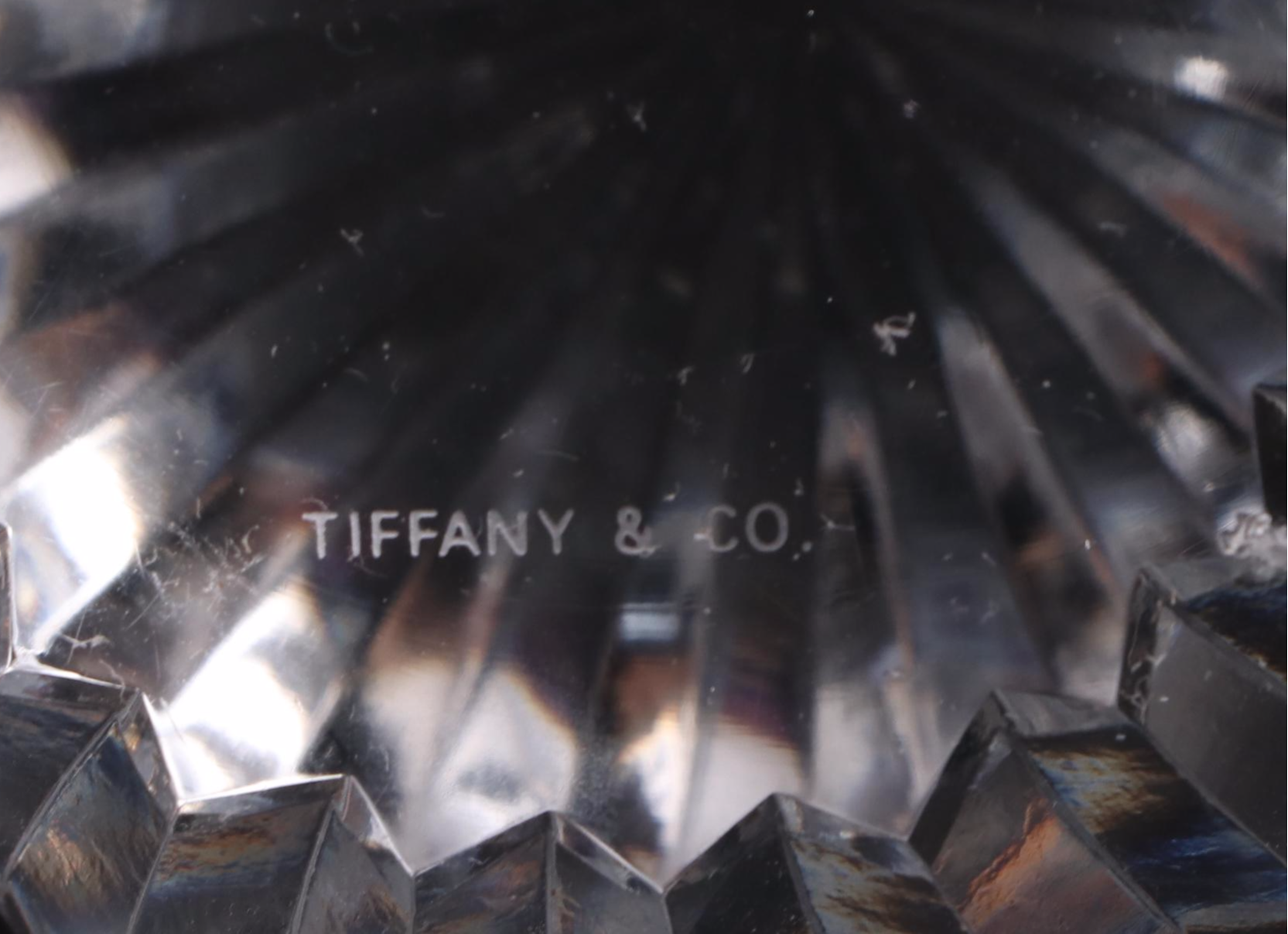 Tiffany & Co. Crystal Faceted Diamond and Ribbed Paperweights