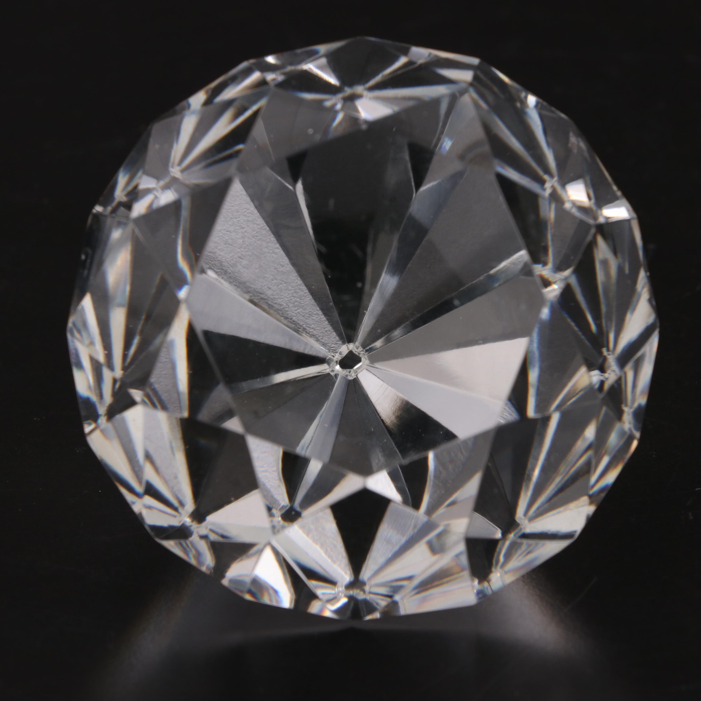 Tiffany & Co. Crystal Faceted Diamond and Ribbed Paperweights