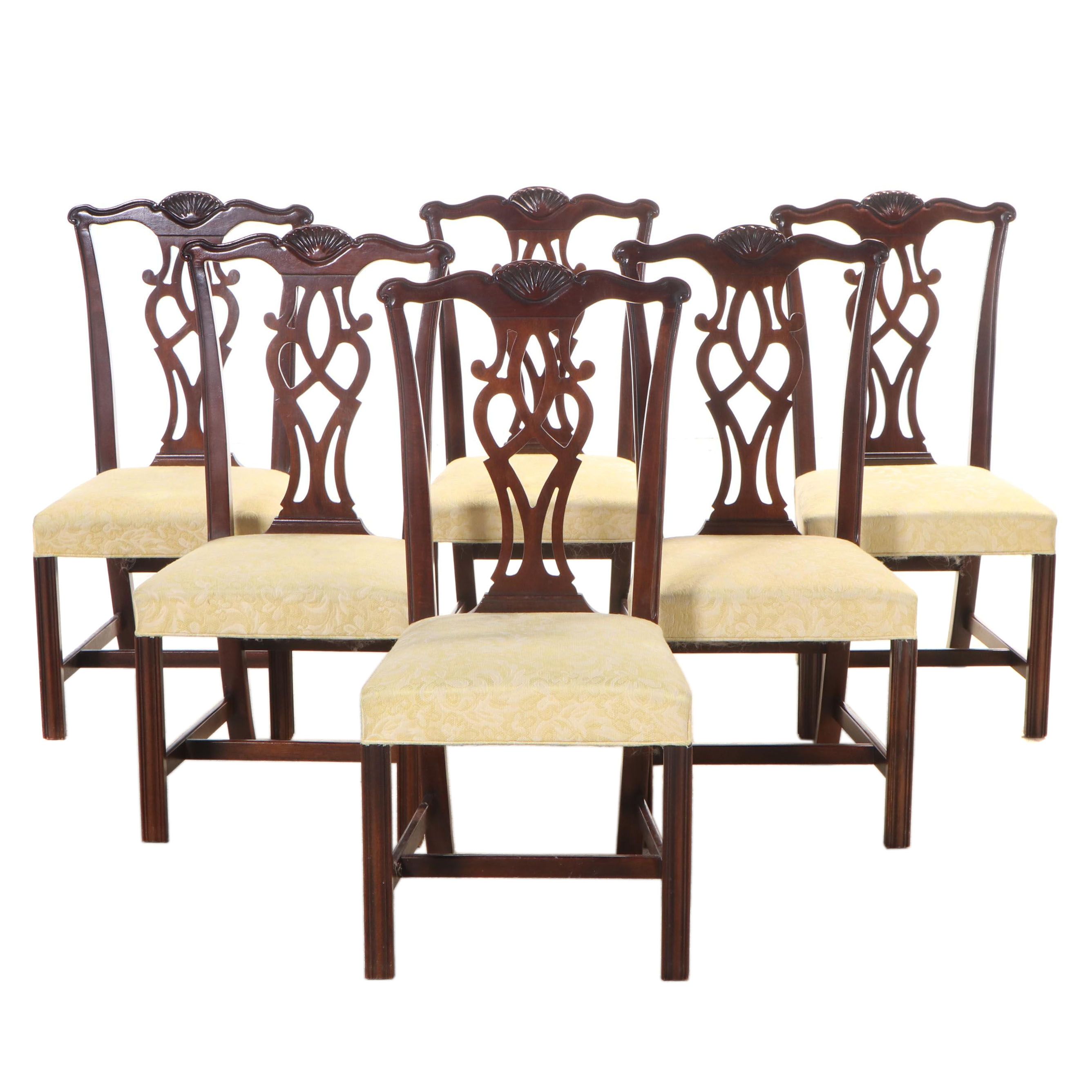 Six Chippendale Style Mahogany Side Chairs, Late 20th Century