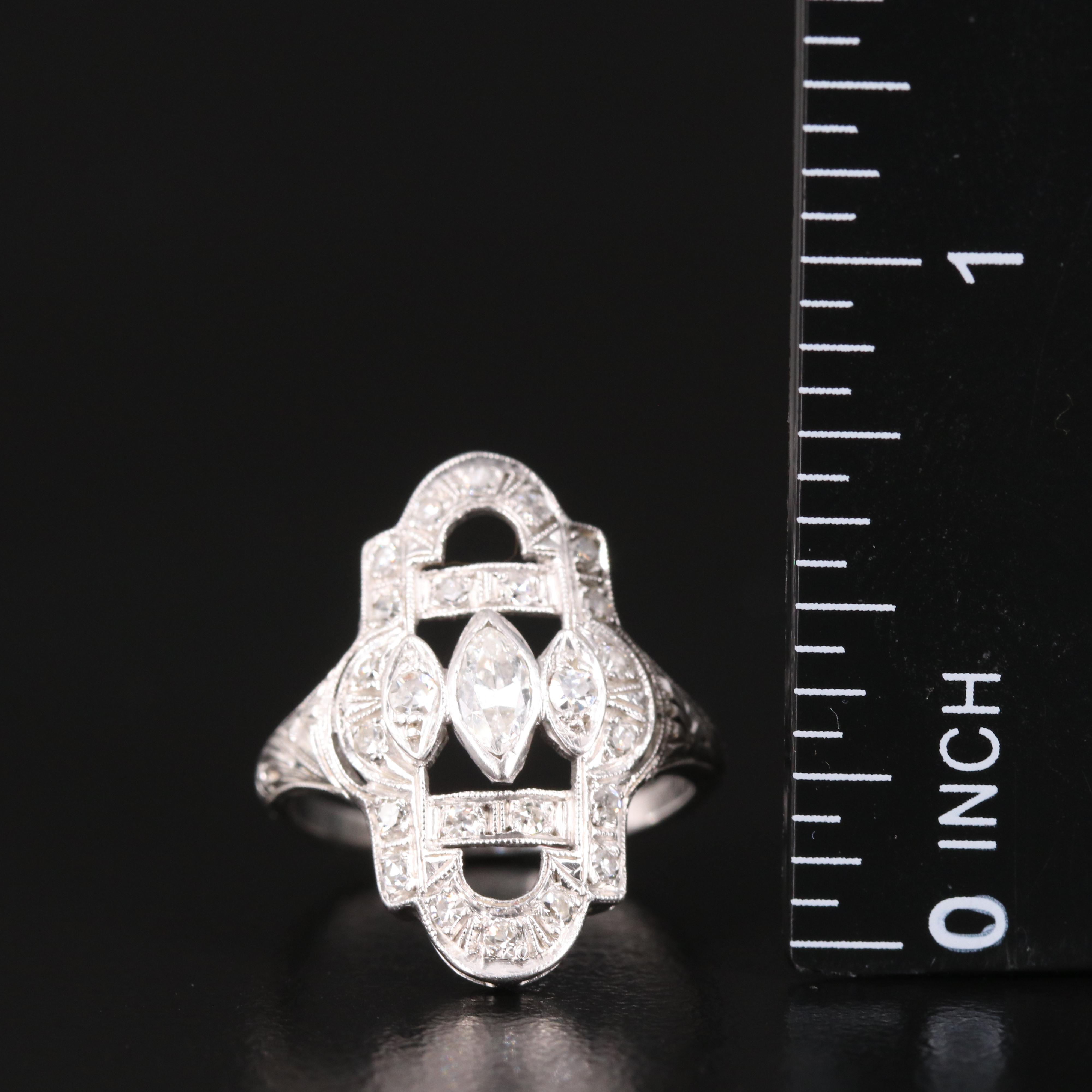 Vintage Platinum 0.46 CTW Diamond Ring