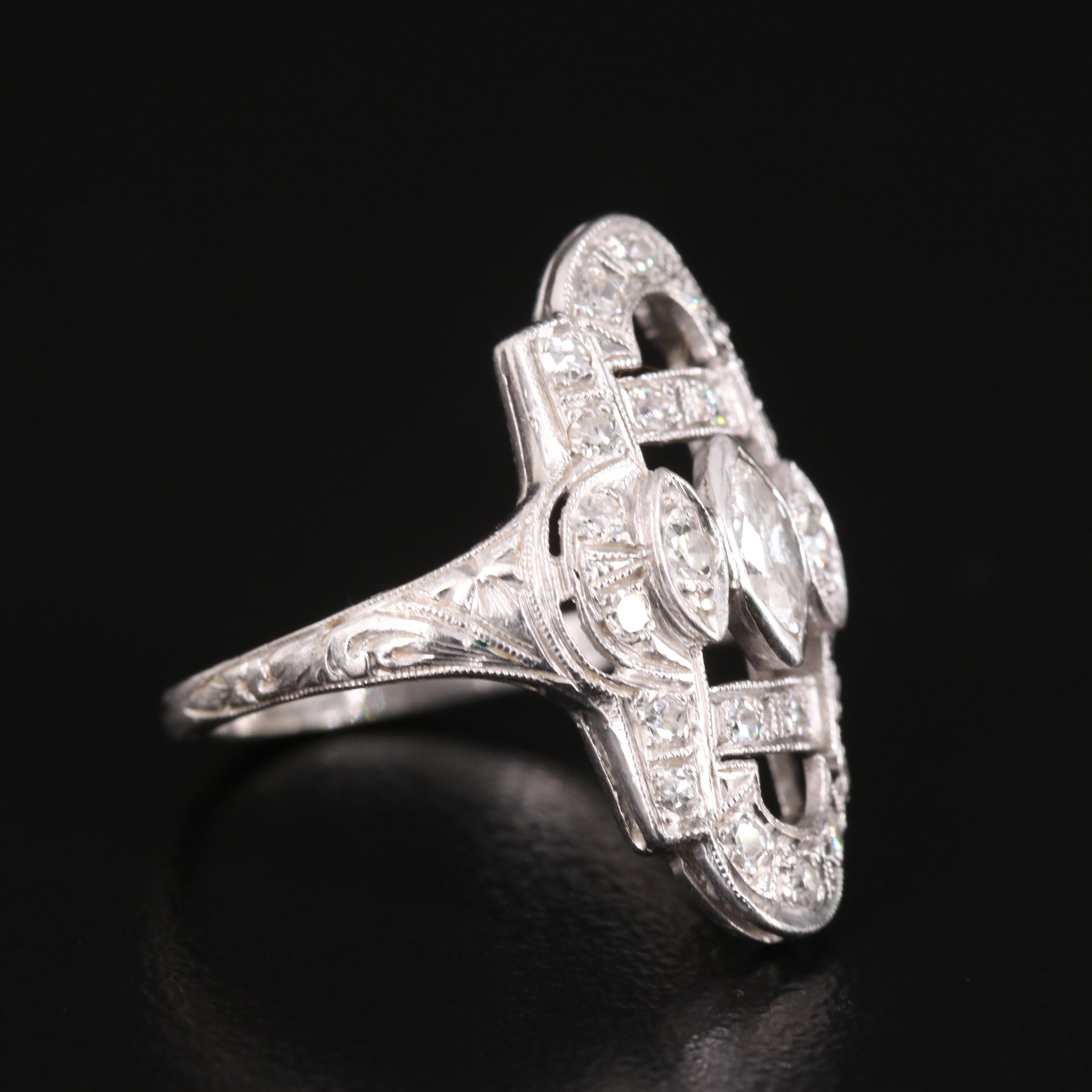 Vintage Platinum 0.46 CTW Diamond Ring